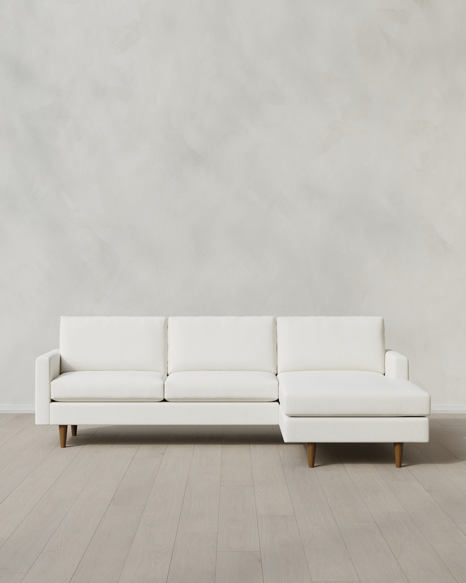 Midcentury Chaise Sectional 106in Right Arm Nomad Marshmallow
