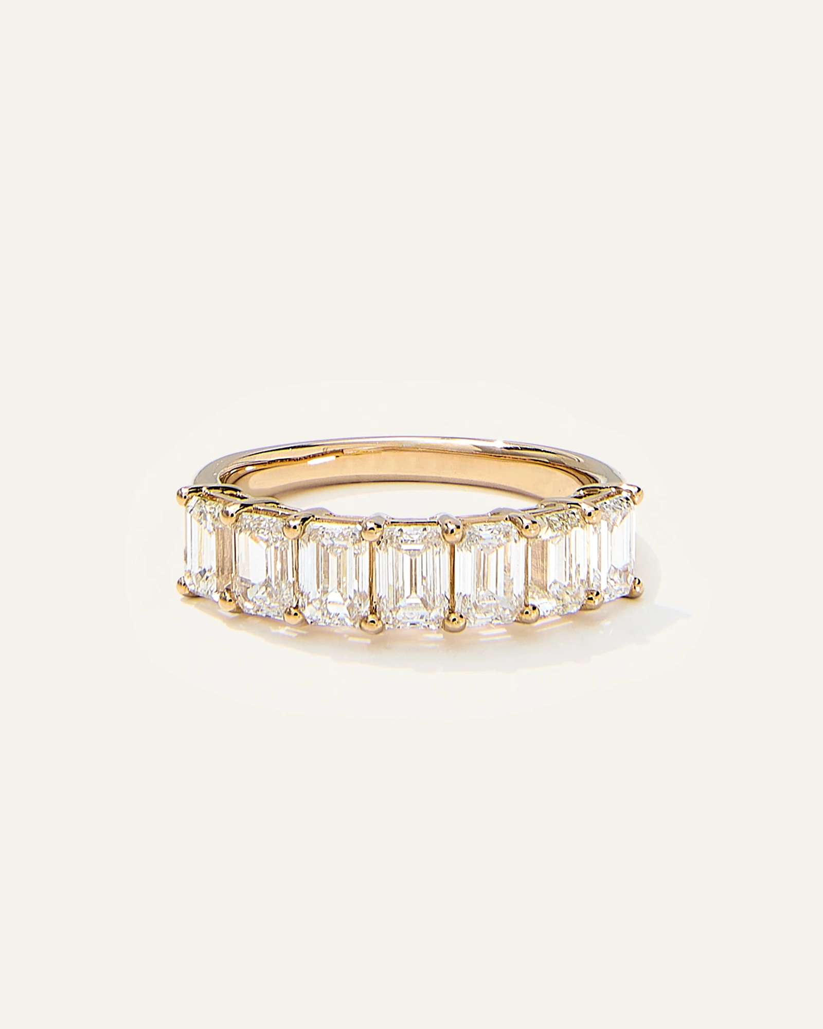 Lab Grown Diamond Emerald Seven Stone Band