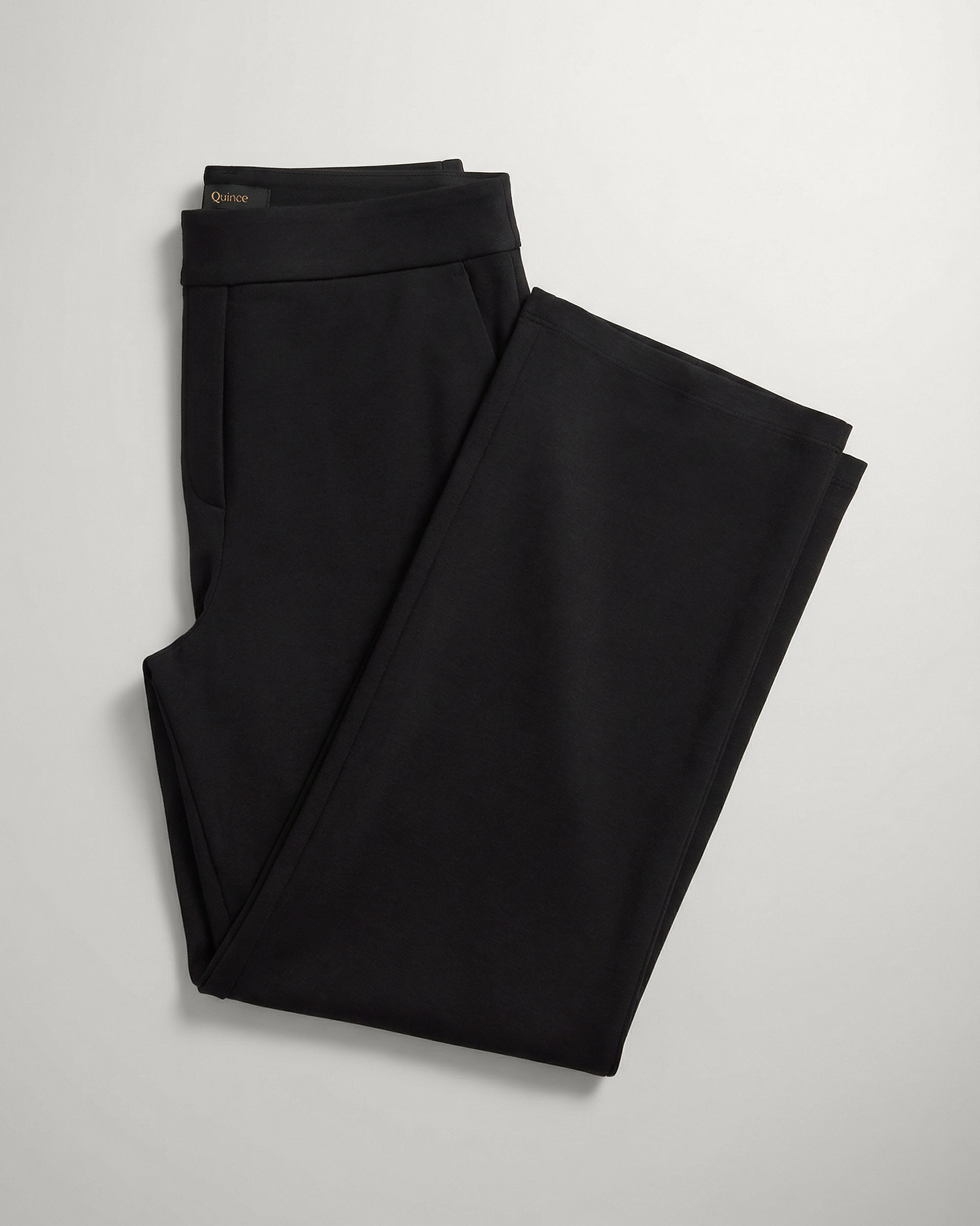 Black Ultra-Stretch Ponte Wide Leg Pants