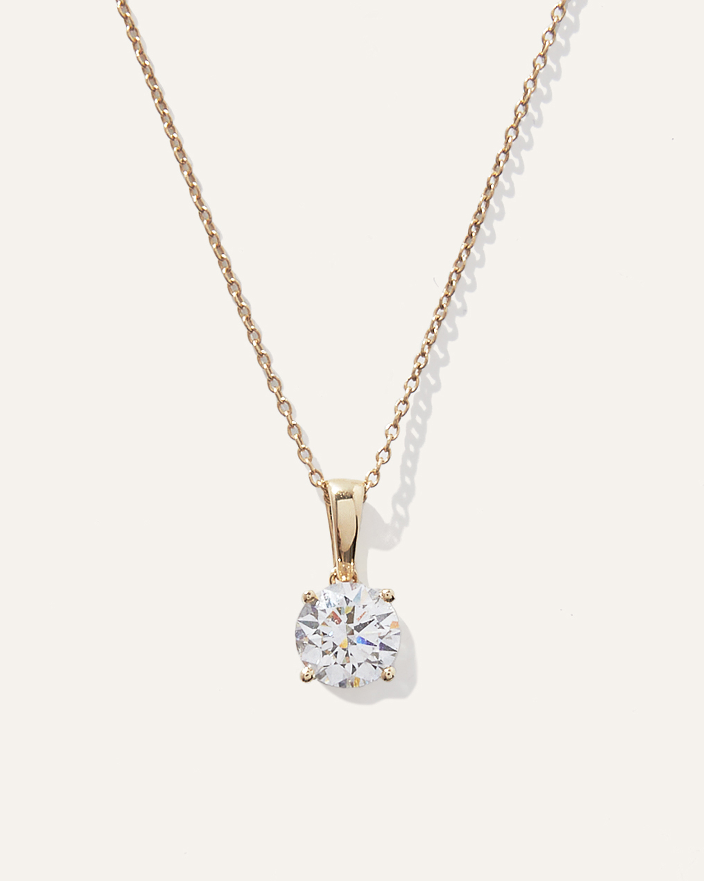 Yellow Gold 14K Gold Lab Grown Diamond Solitaire Necklace