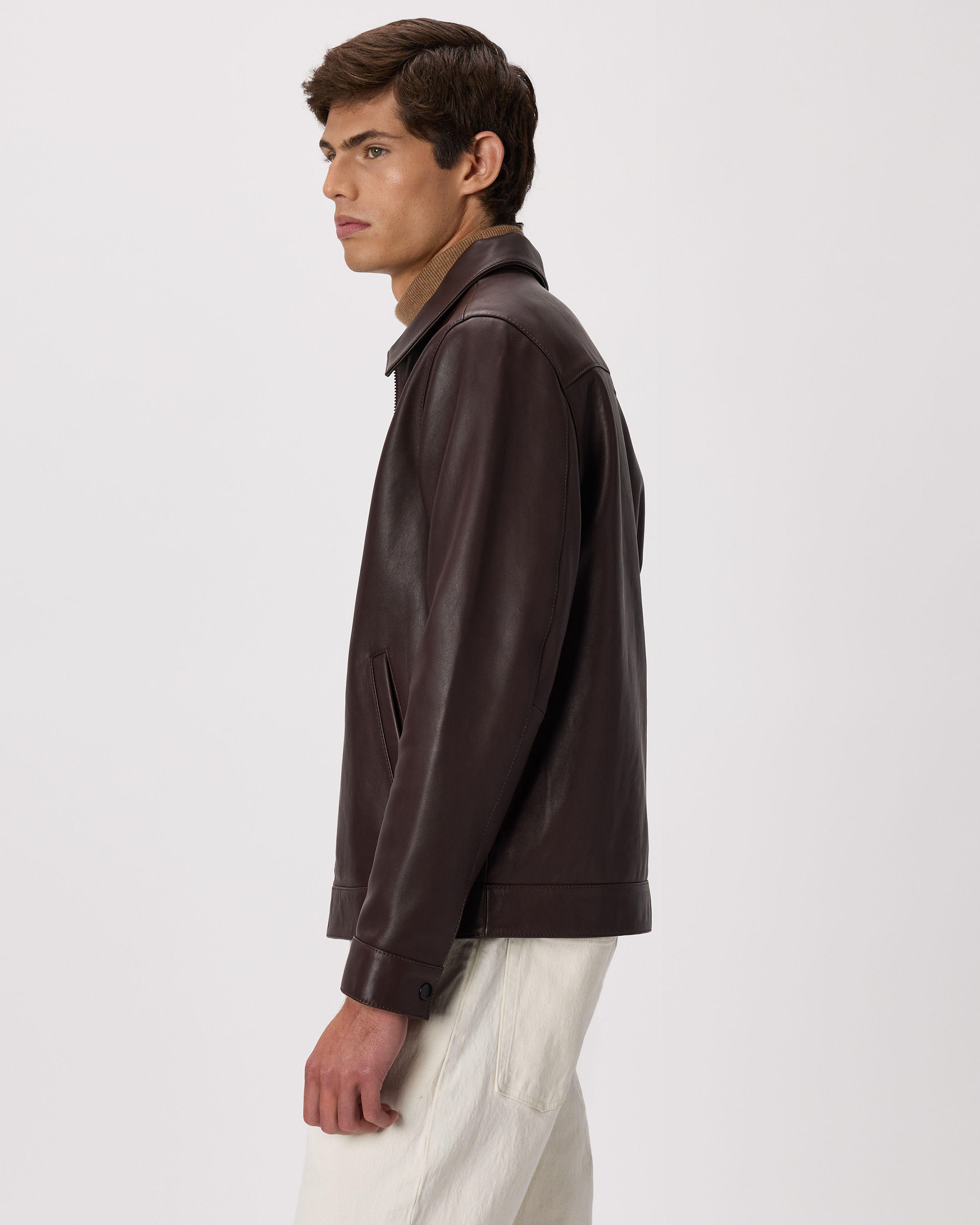 100% Leather Harrington Jacket