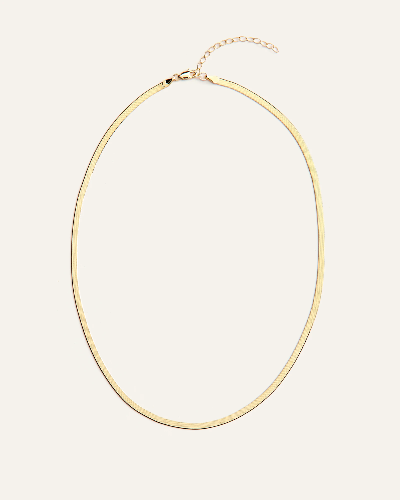 10K Gold Herringbone Chain Necklace in Yellow Gold