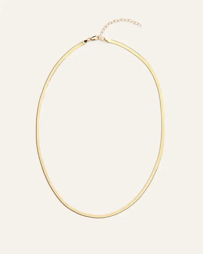 Yellow Gold 10K Gold Herringbone Chain Necklace