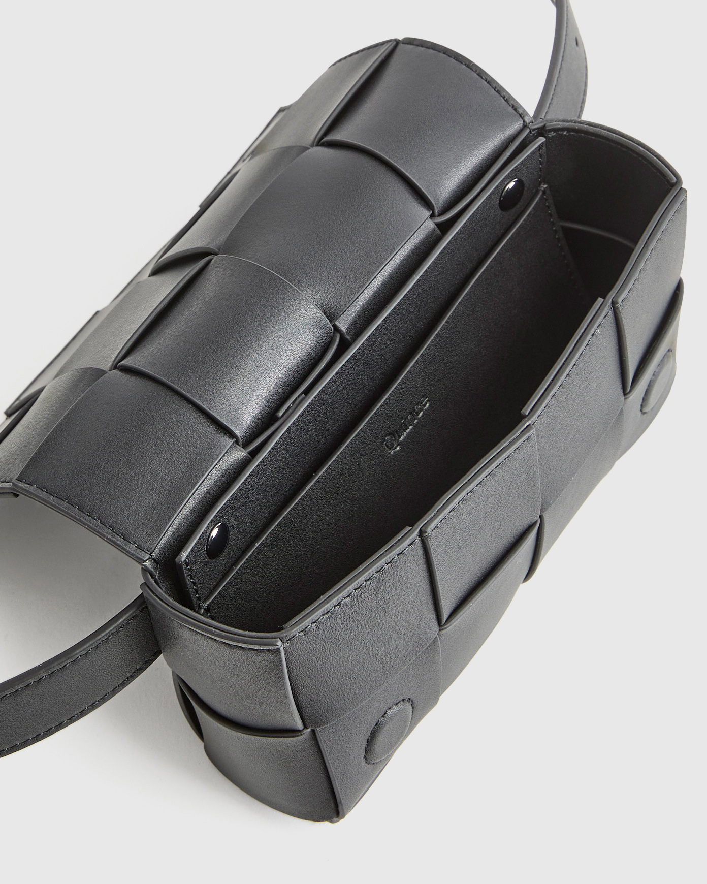 Italian Leather Handwoven Box Belt Bag - Thumbnail 4