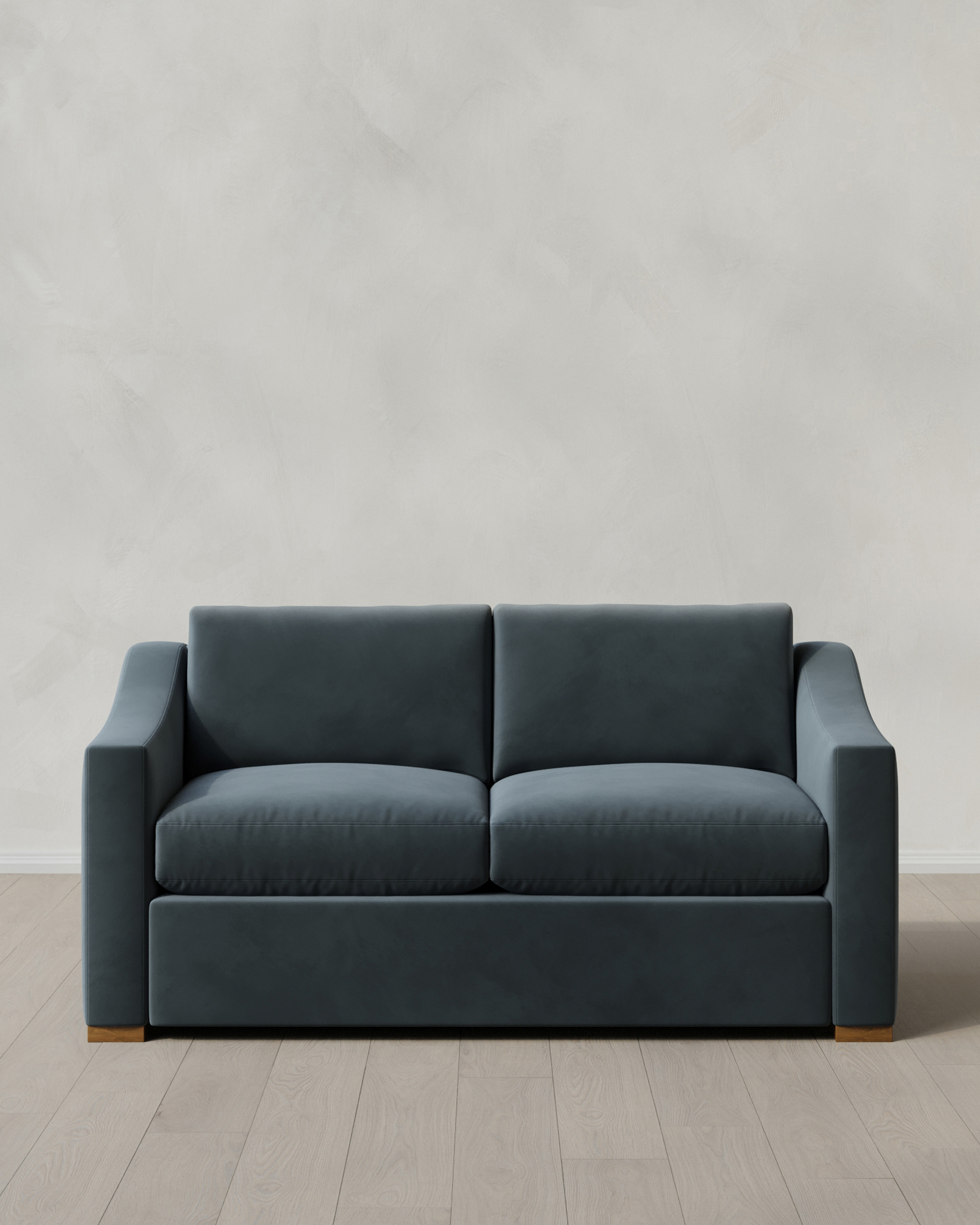 Pine Hollis Slope Arm Sofa in Performance Velvet