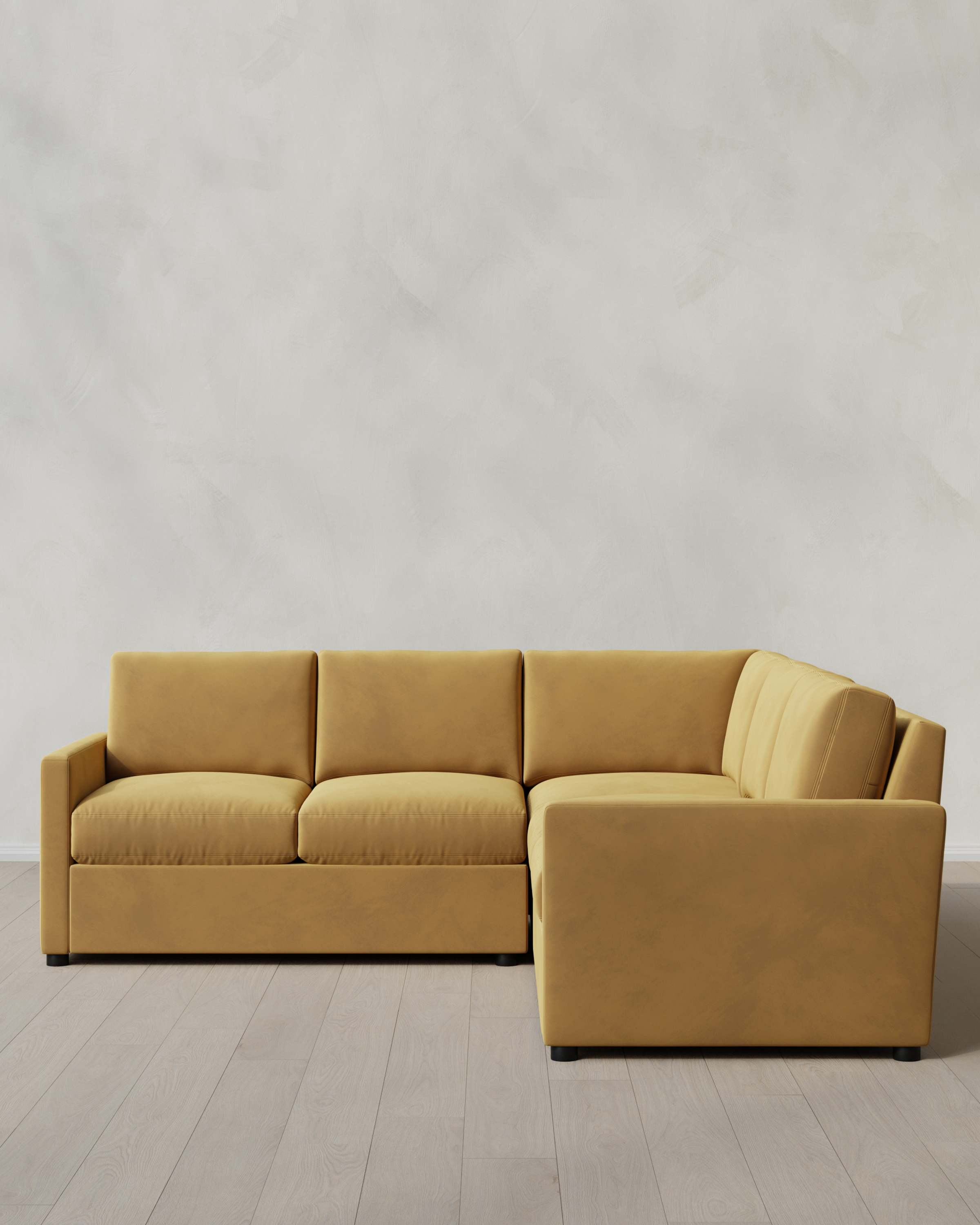 Caramel Brennan L Sectional in Performance Velvet