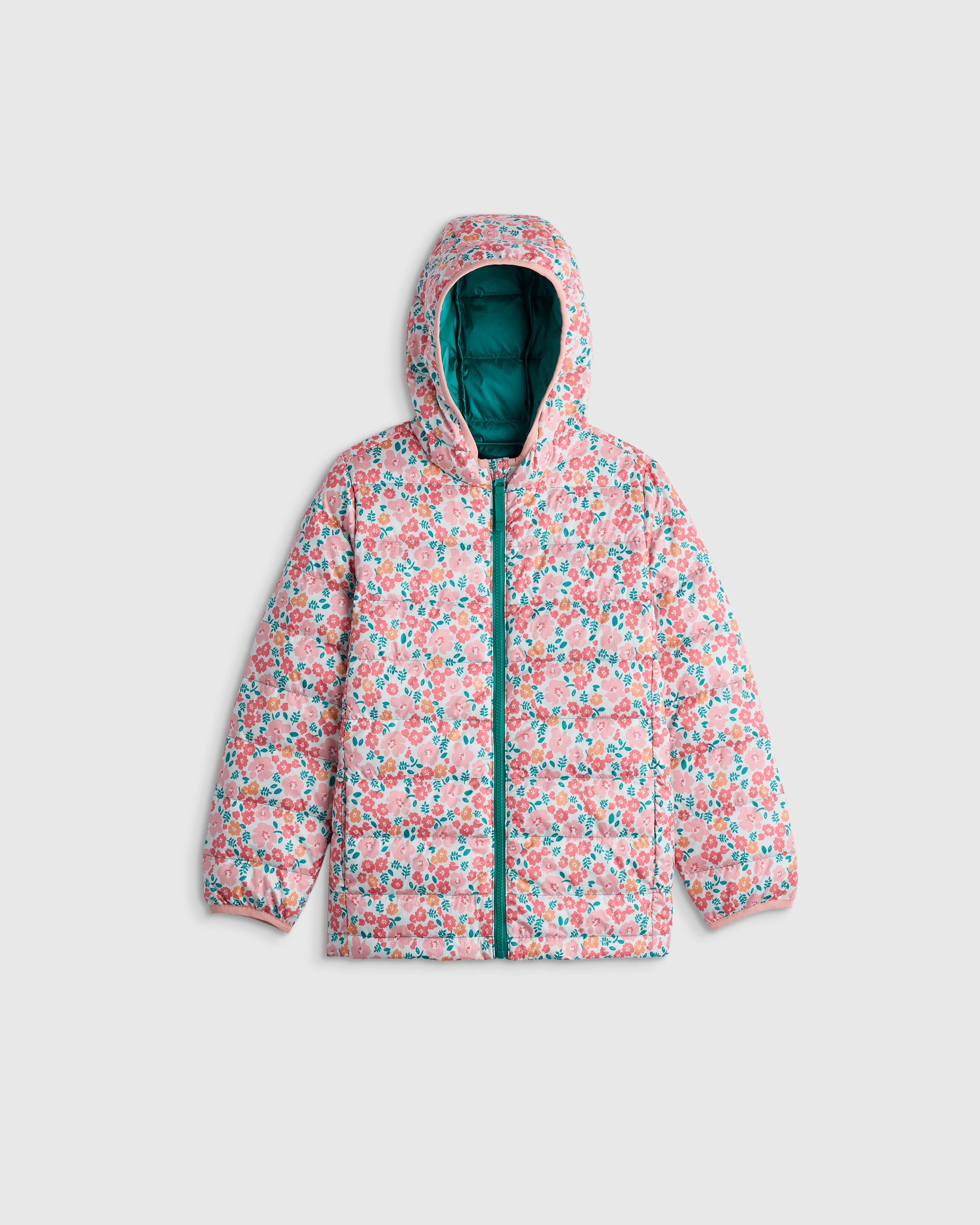 Quince Lightweight Down Hooded Puffer Jacket In Multi