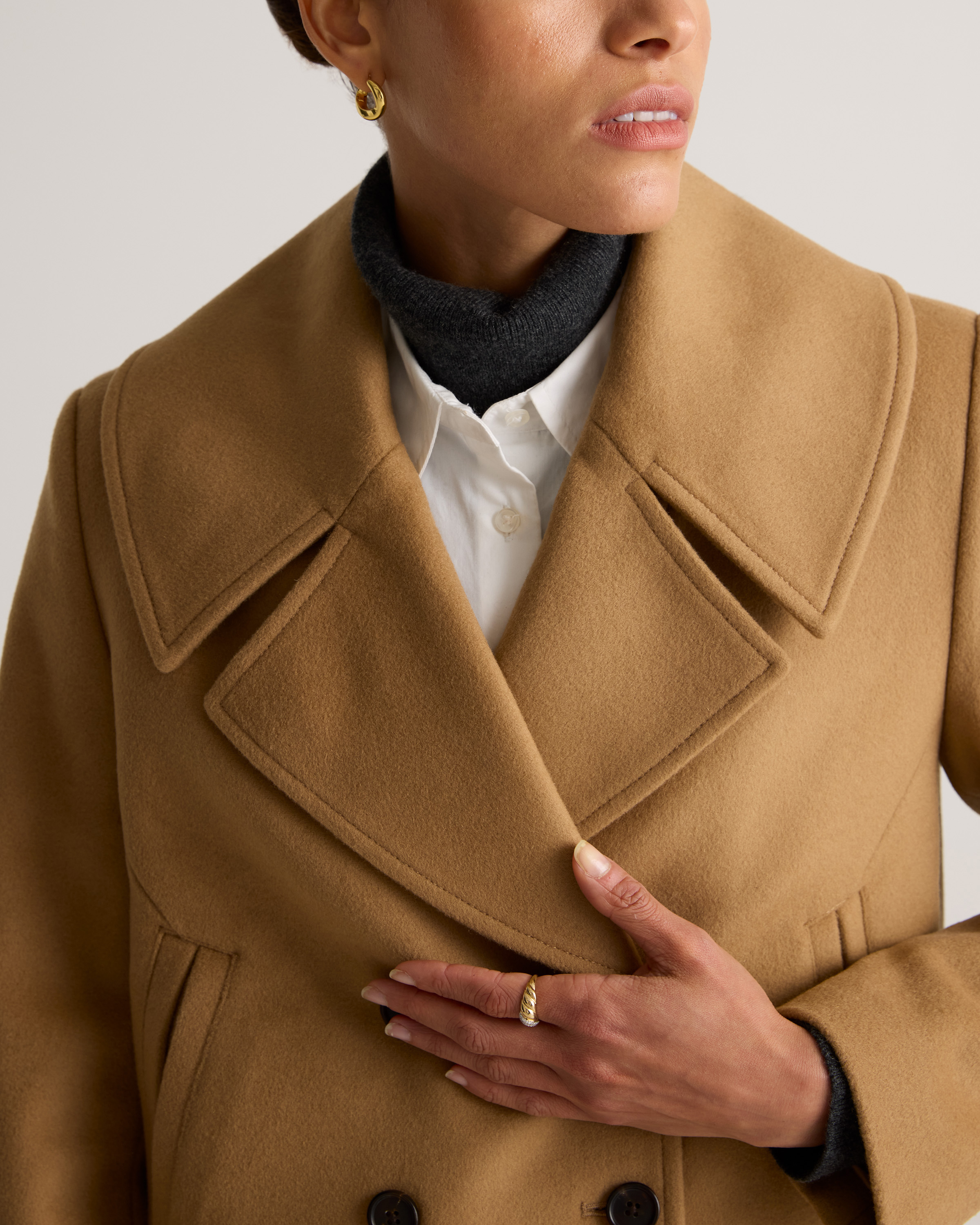 ハーリップトゥ　Viana Wool Short Coat Italian Wool Short Peacoat