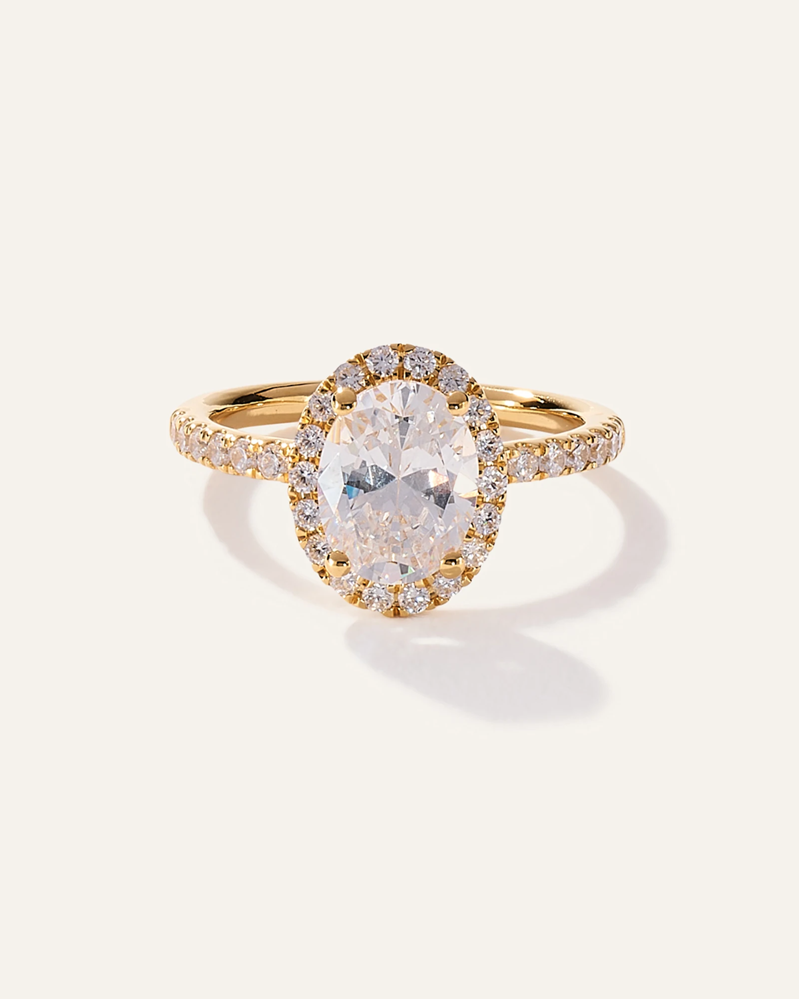 Lab Grown Diamond Oval Halo Pave Engagement Ring