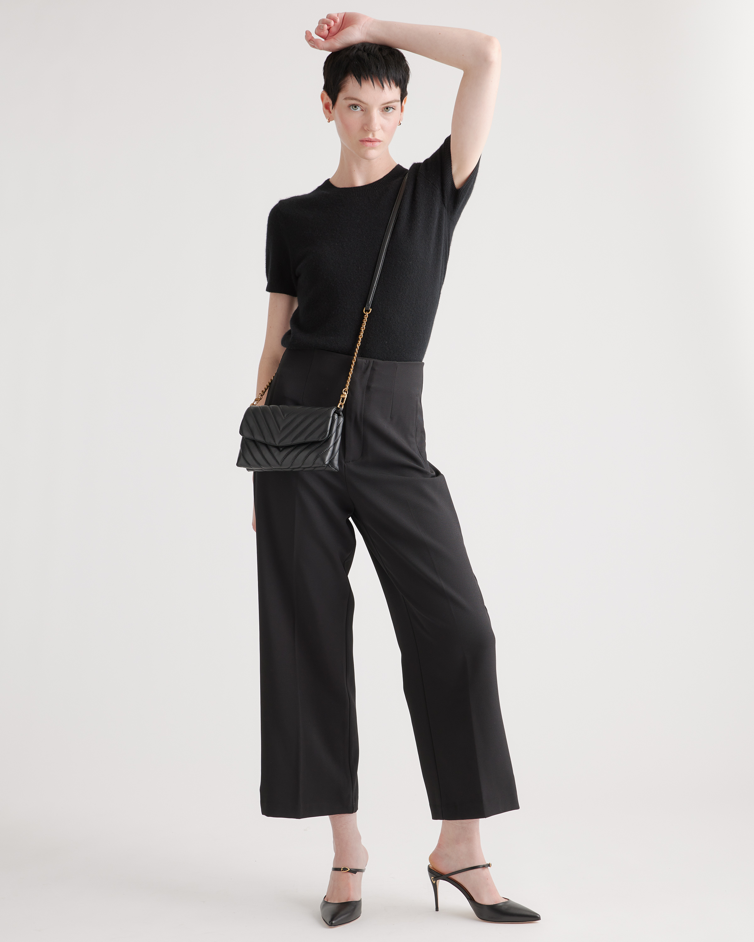 Italian Leather Quilted Wallet Crossbody - Thumbnail 2