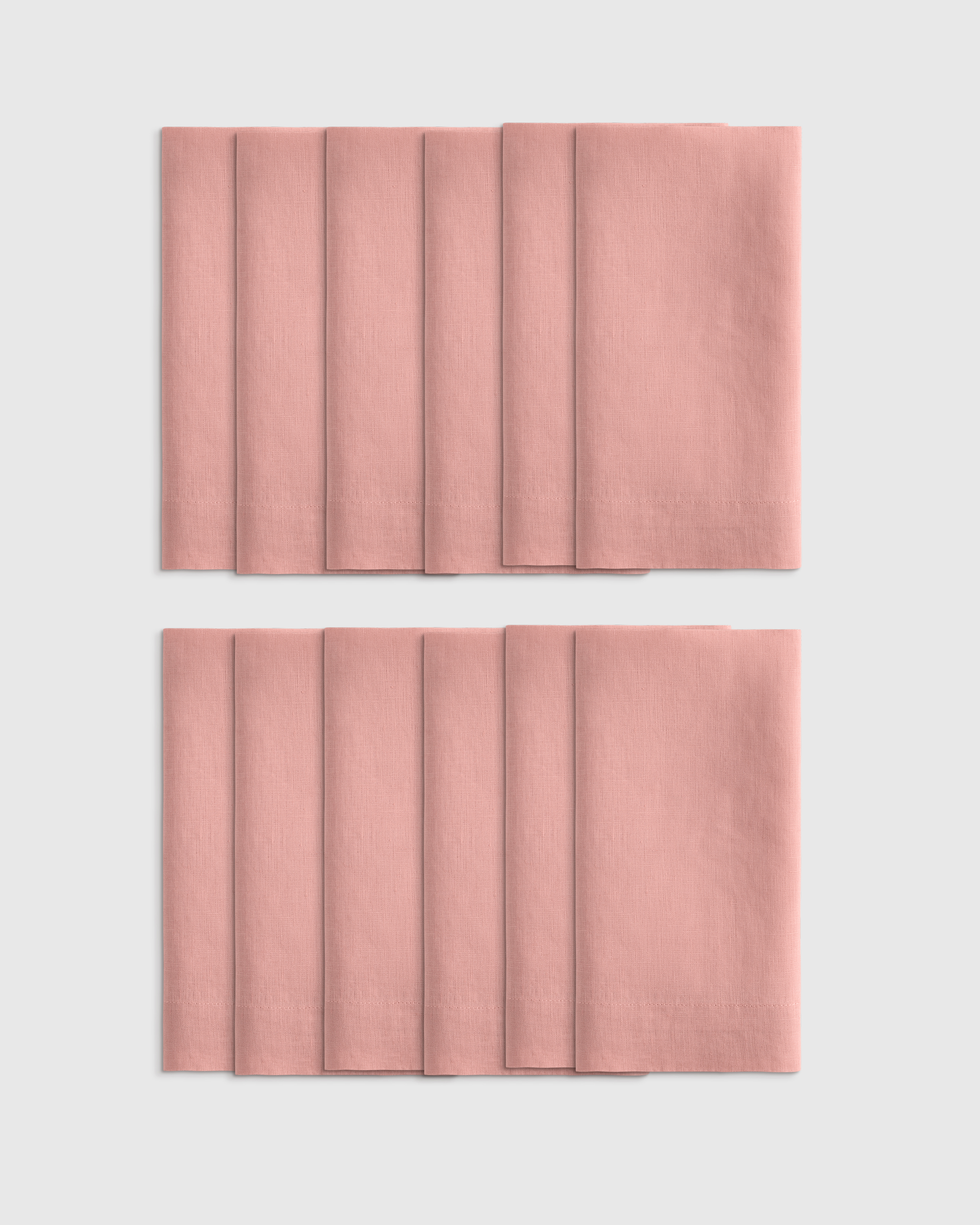 Rose European Linen Wide-Hem Napkins (Set of 12)