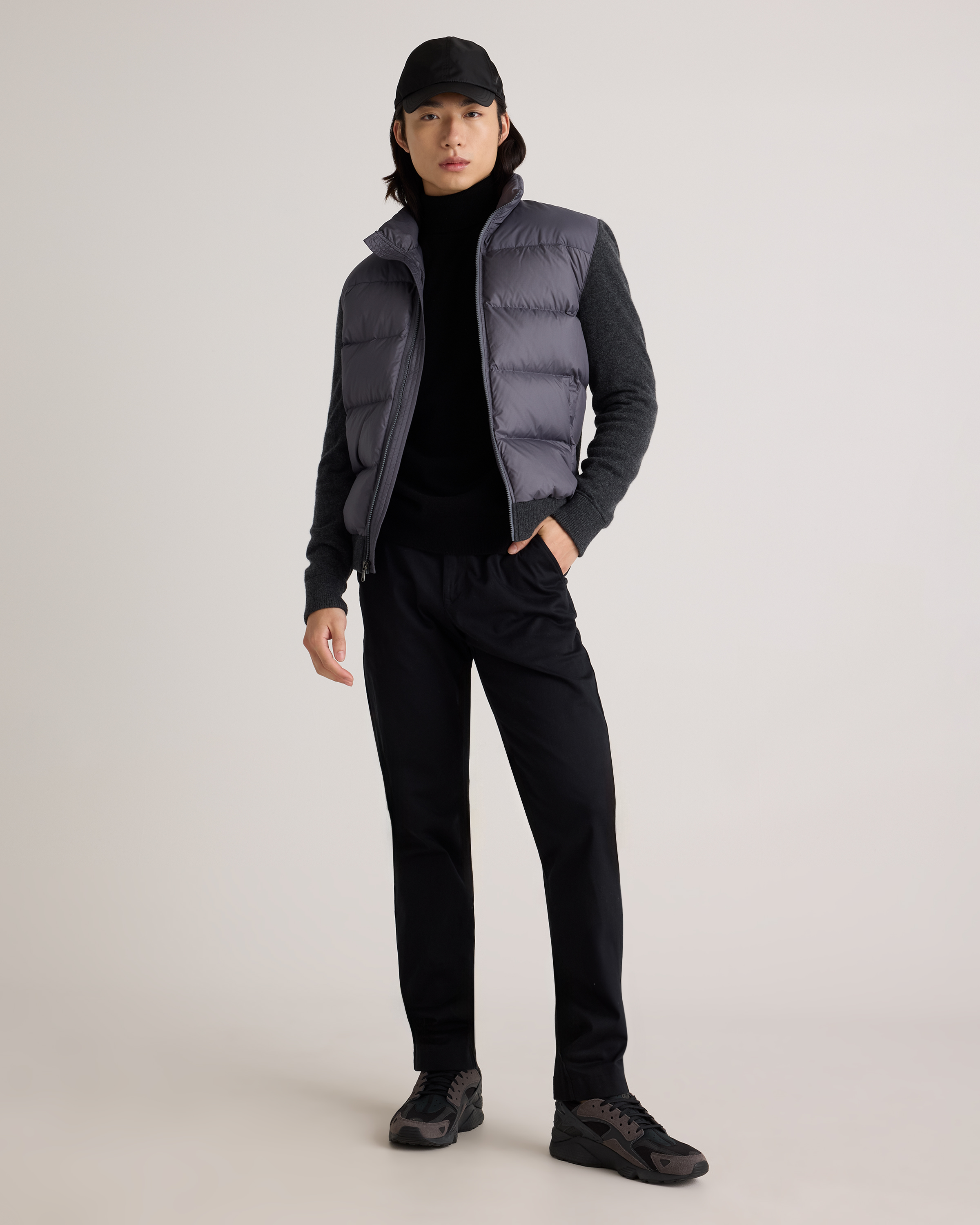 Mixed Media Down and Cashmere Jacket