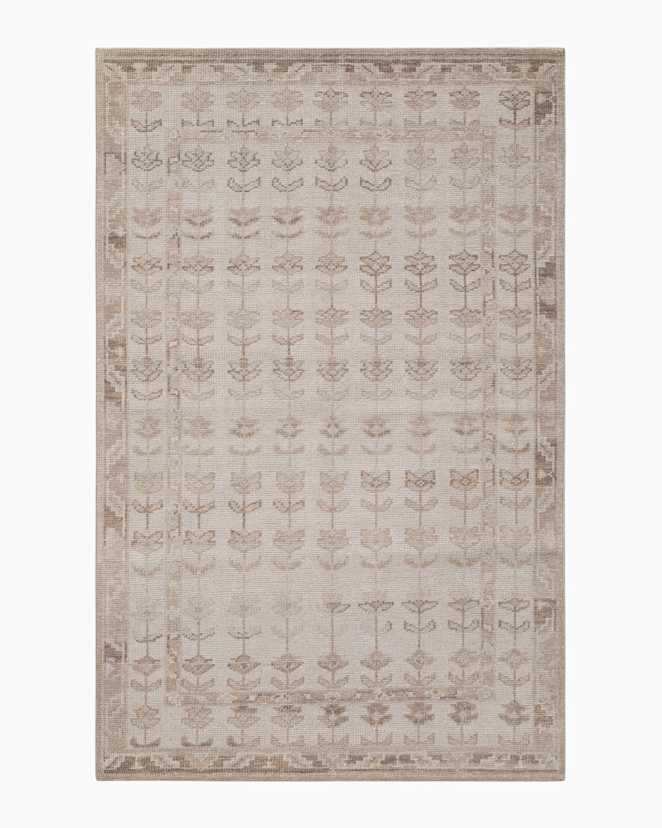 Beige Mabel Hand-Knotted Wool Rug