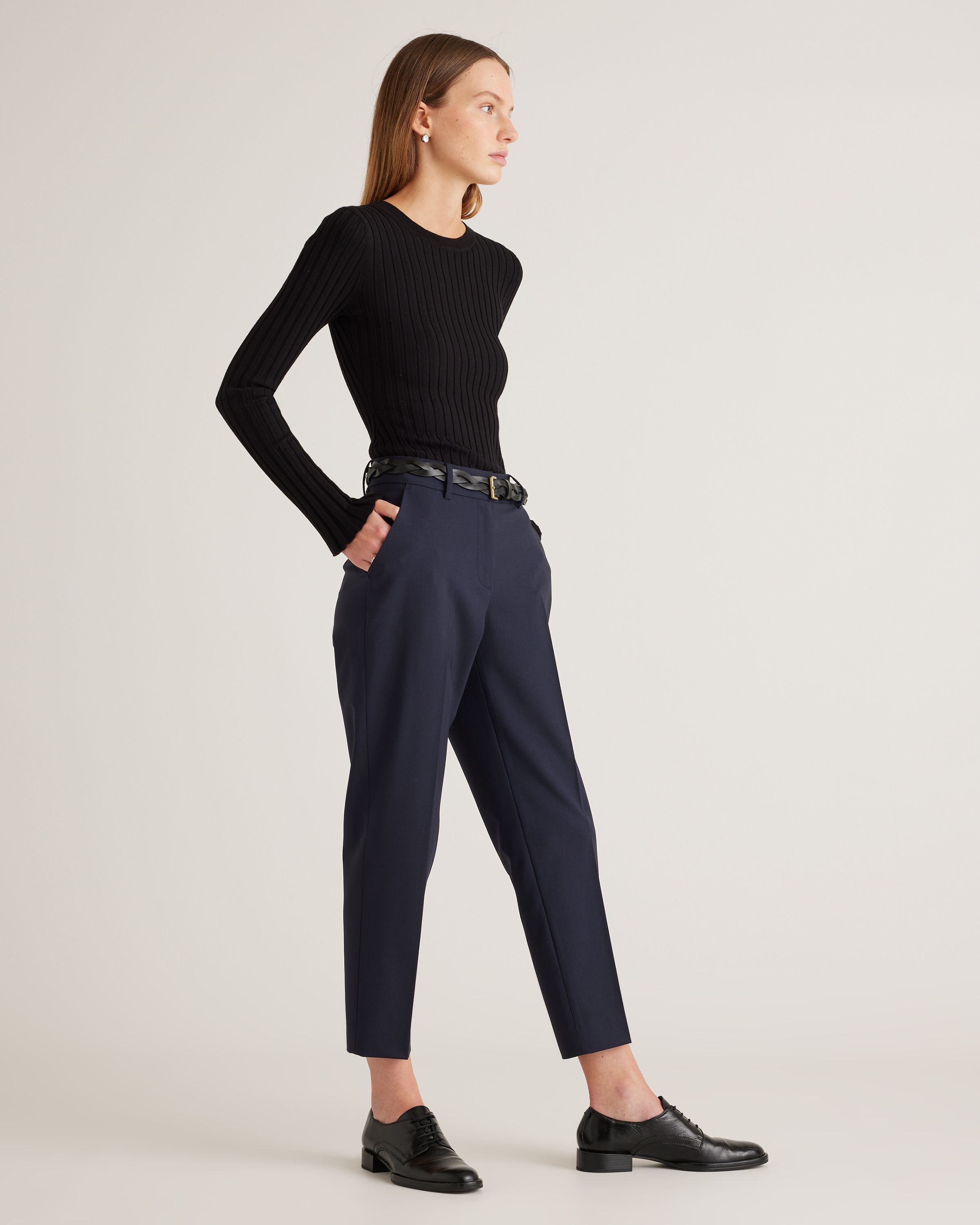 パンツ A.PRESSE Slub Wool Navy Trousers size:1 Pants navy | Max Mara
