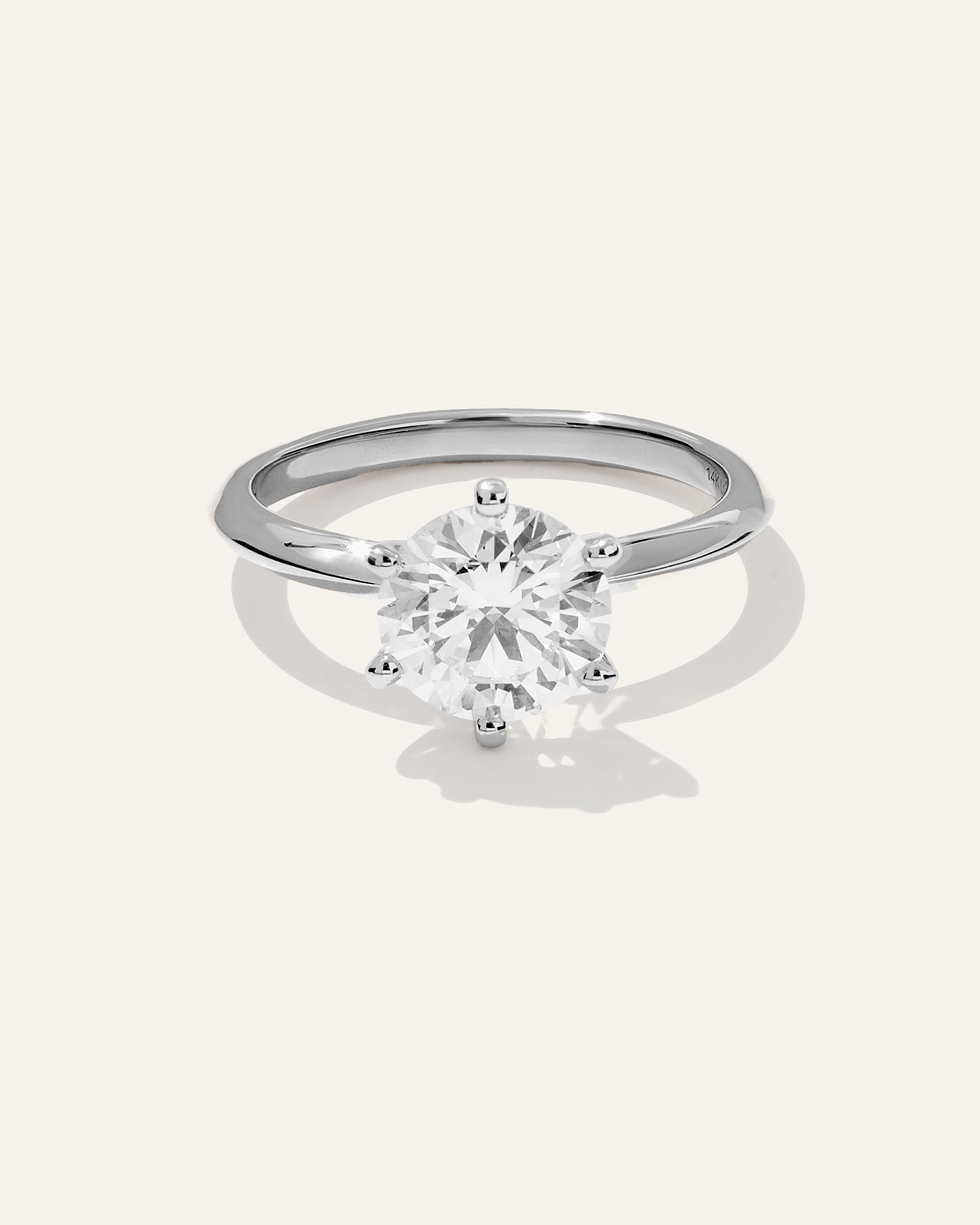Quince Women's Lab Grown Diamond Round Six Prong Knife Edge Engagement Ring In Platinum