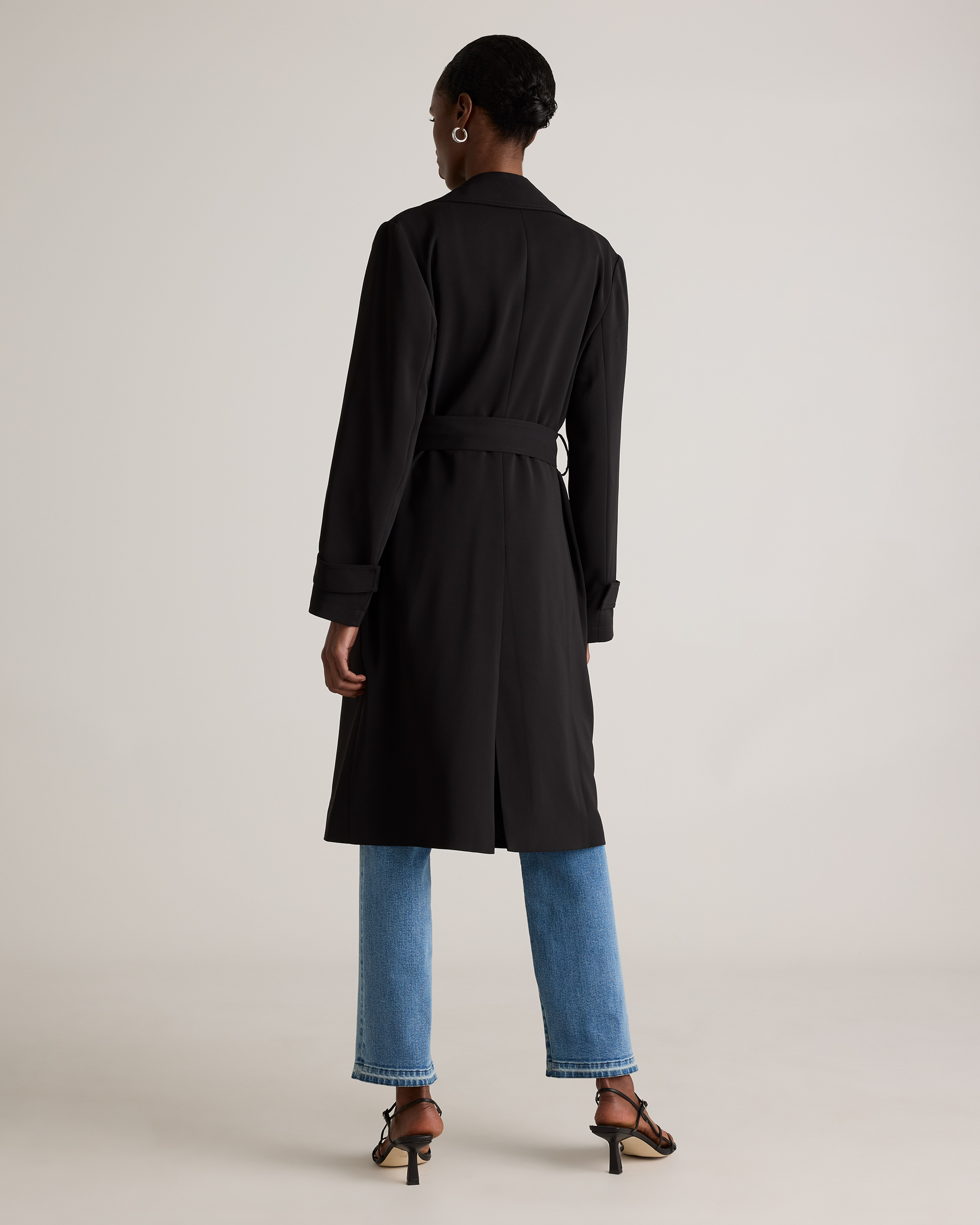 Stretch Crepe Trench Coat