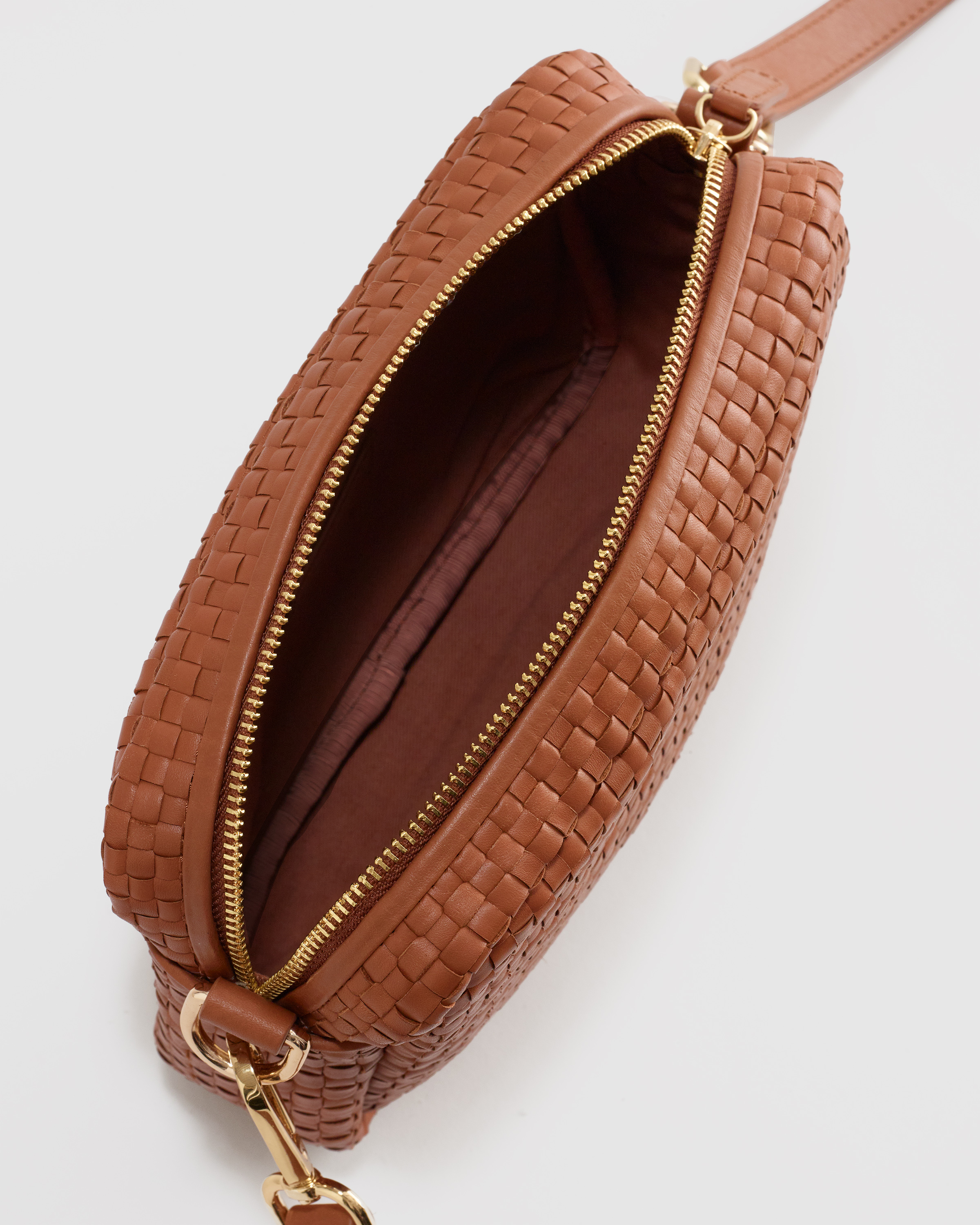 Italian Leather Handwoven Crossbody - Thumbnail 4