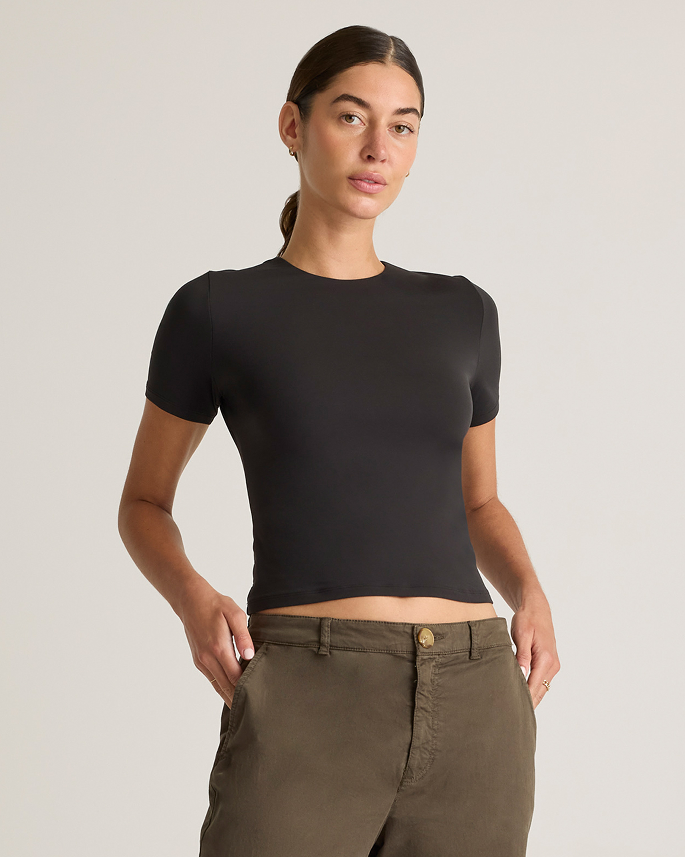 Black Second Skin Cropped Tee