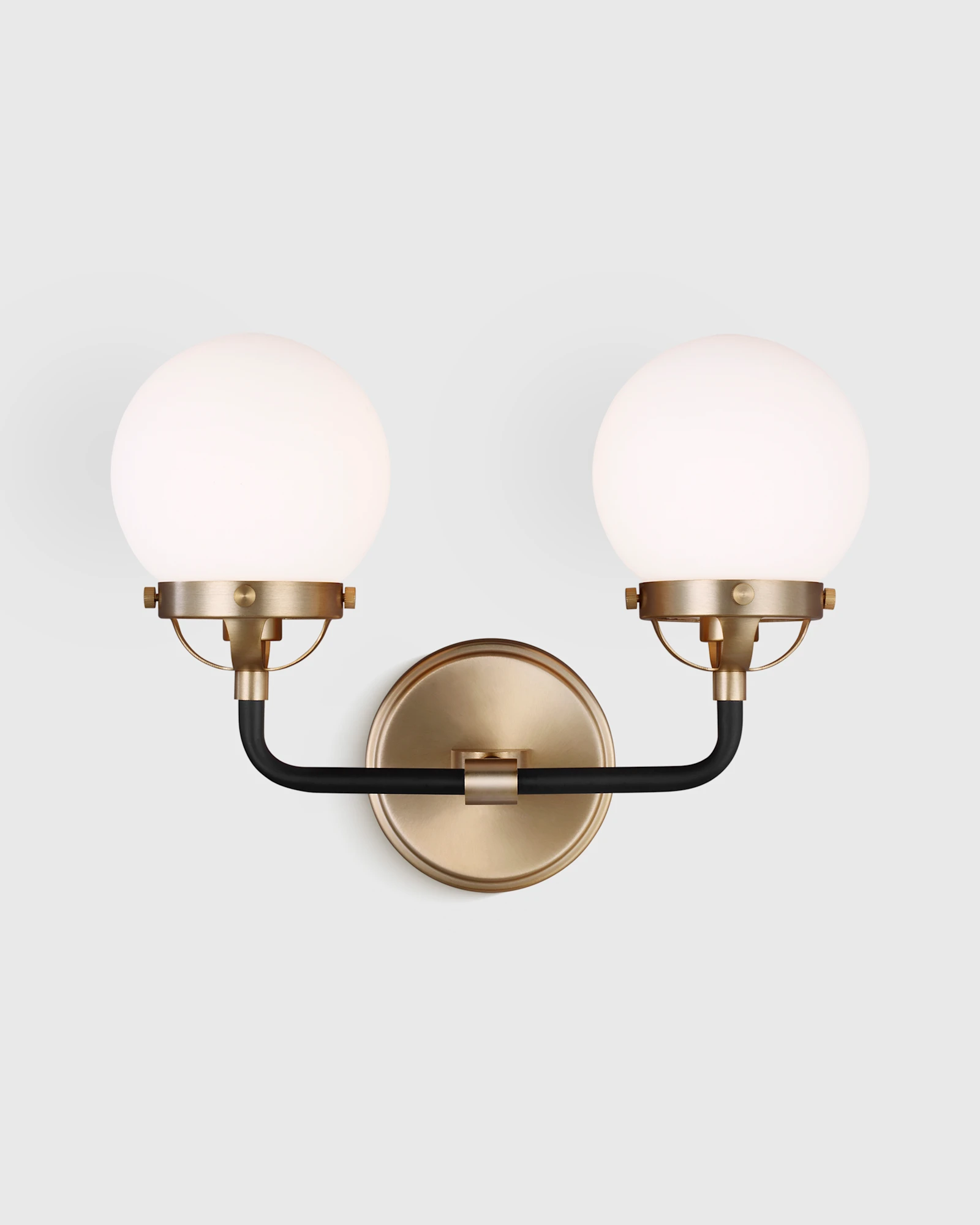 Double Globe Steel Sconce in Black