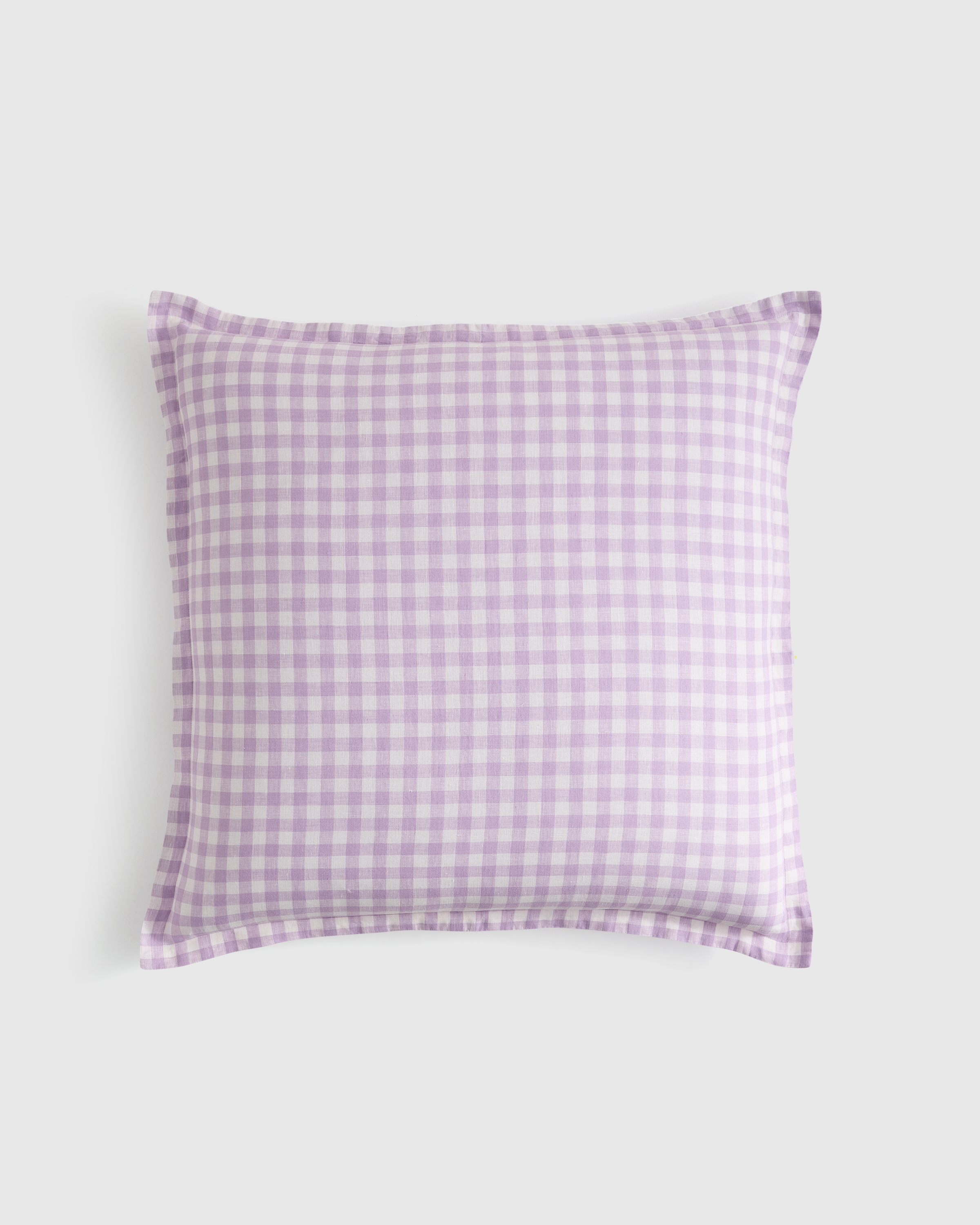 Lavender European Linen Gingham Euro Sham
