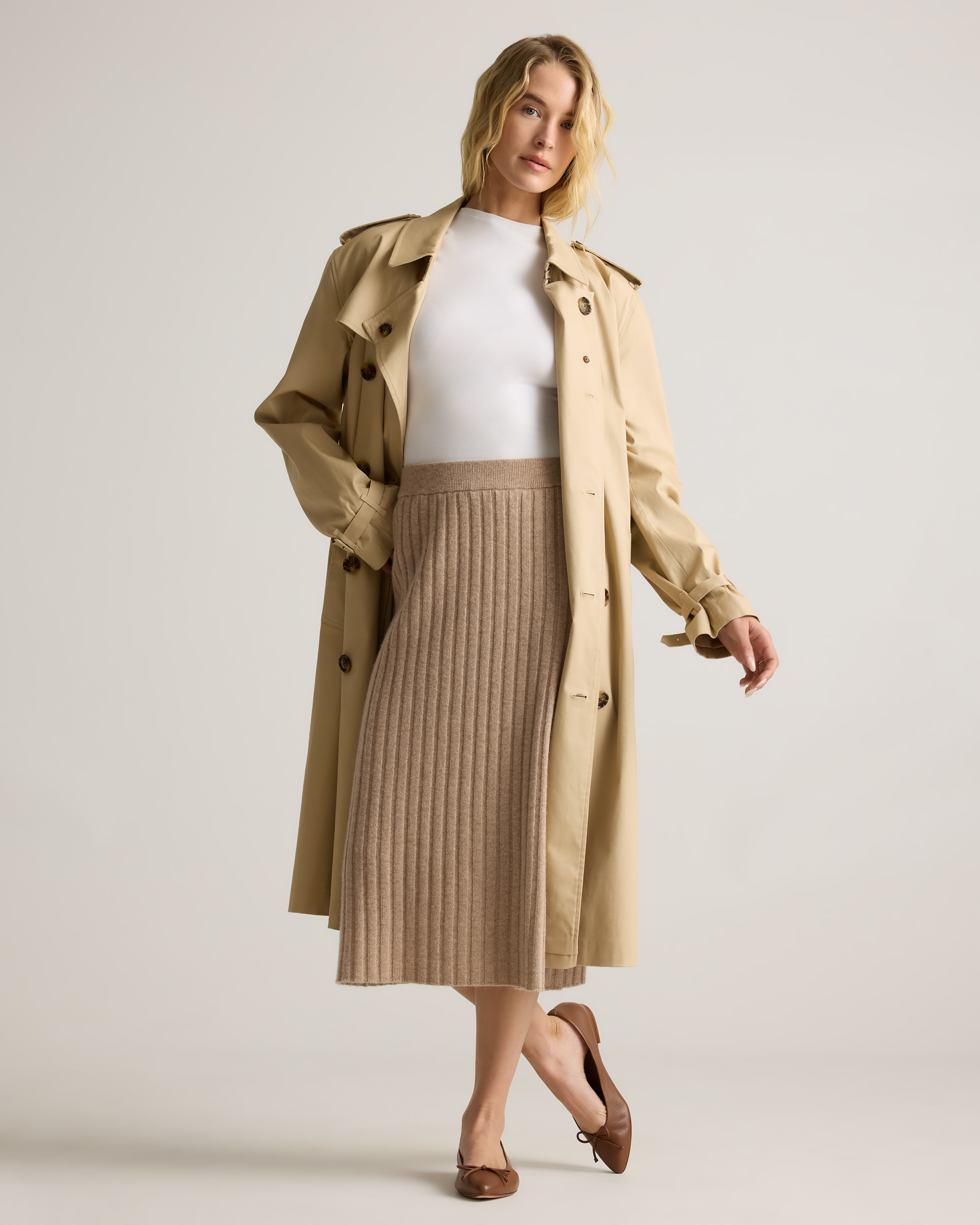 Mongolian Cashmere Midi Skirt