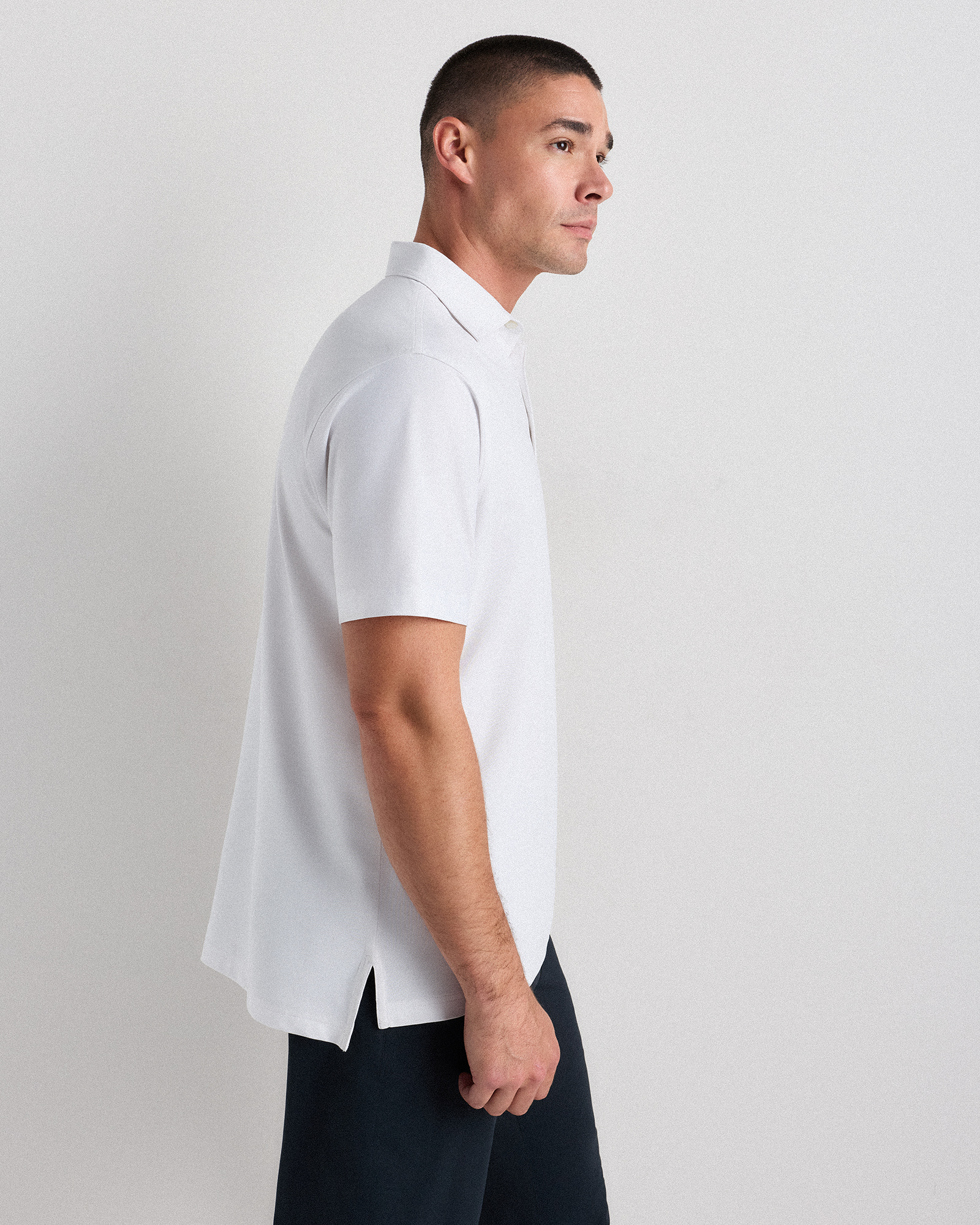 Performance Mesh Golf Polo in White
