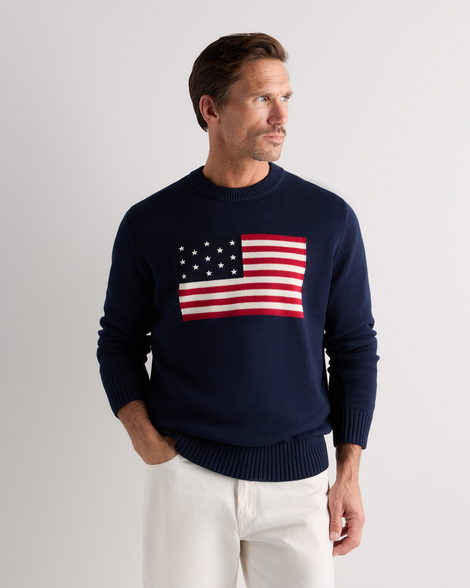 Navy Flag Men's 100% Organic Cotton Flag Sweater