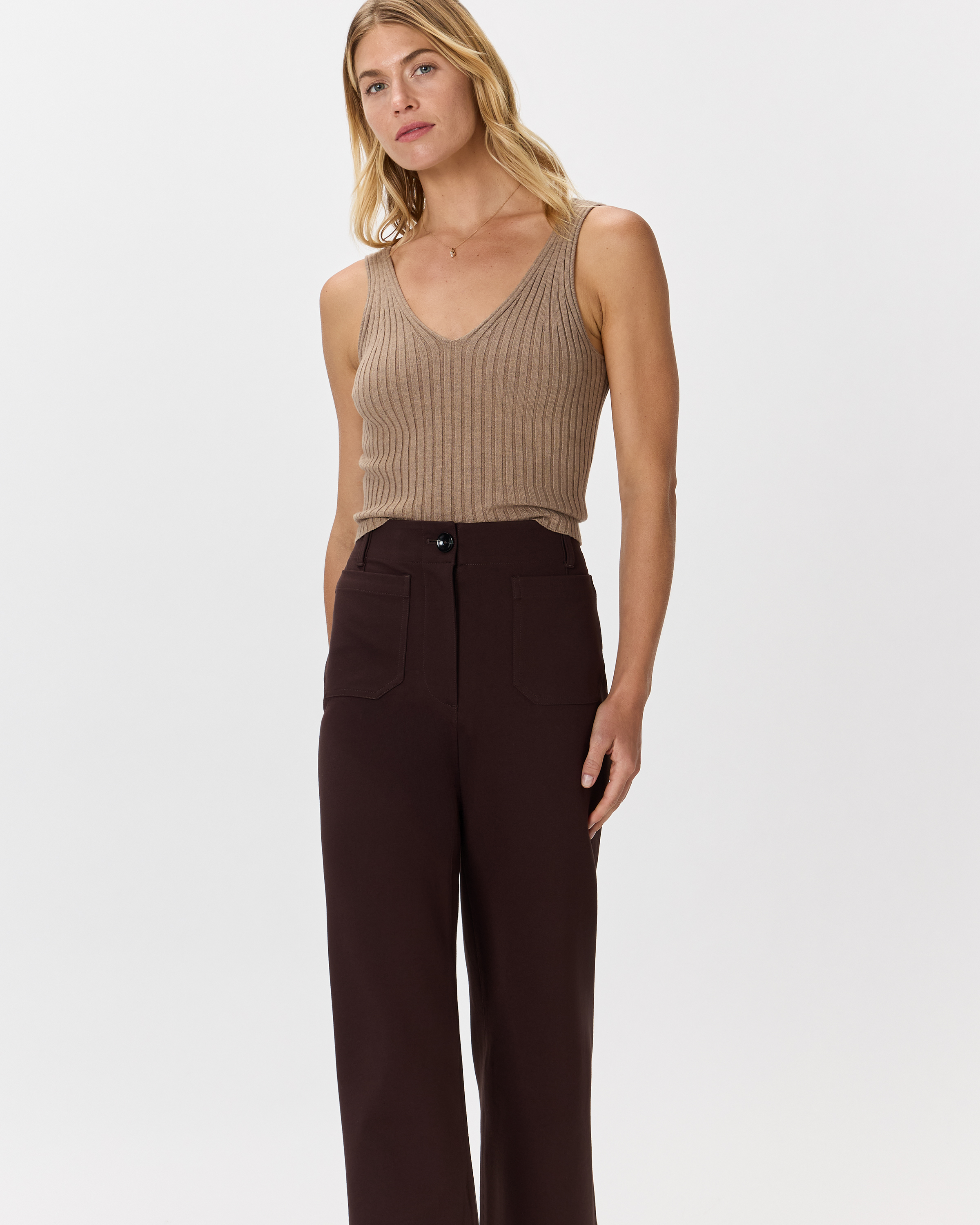 Ultra-Stretch Ponte Cropped Wide Leg Pants