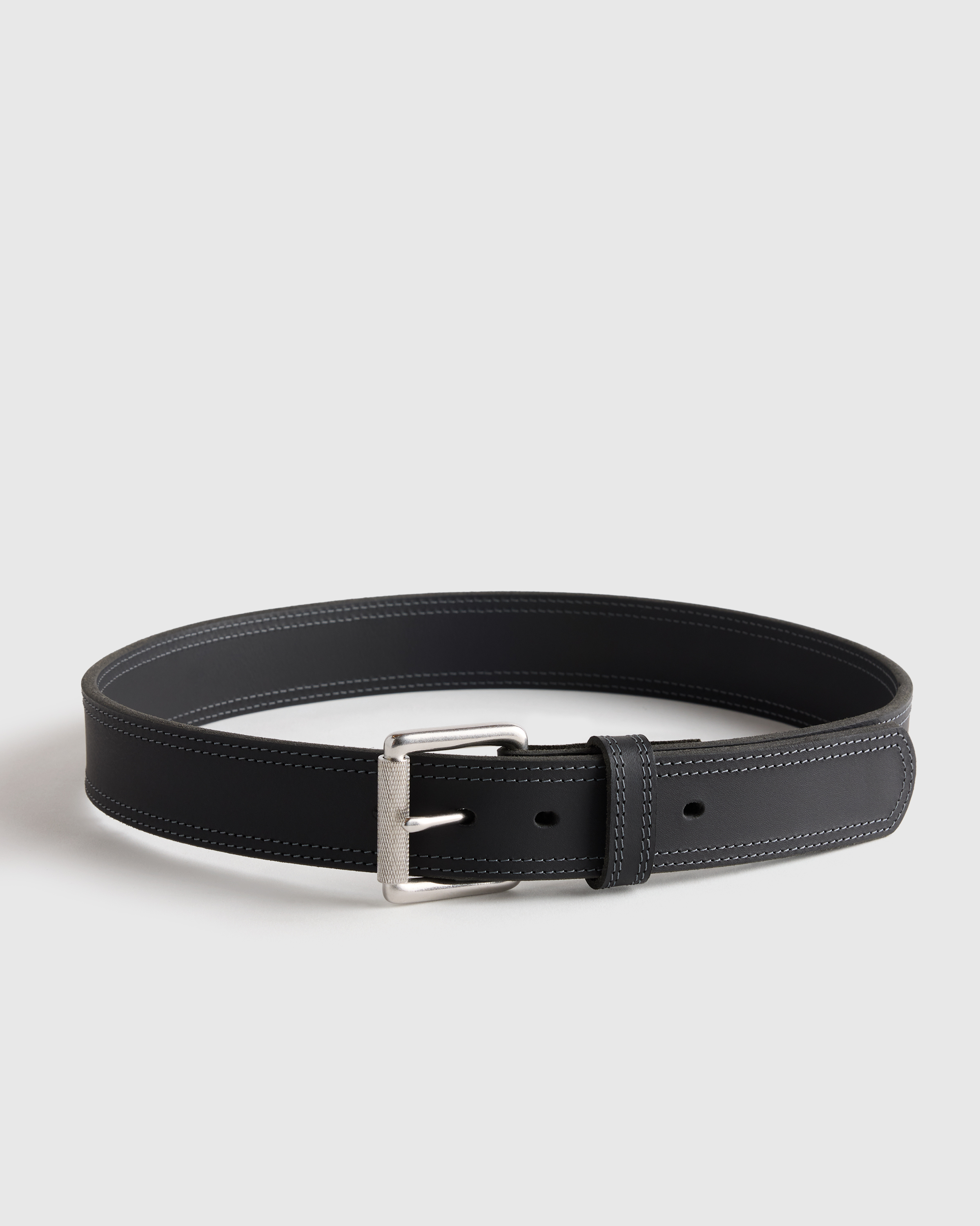 Black Niko Buffalo Leather Jeans Belt