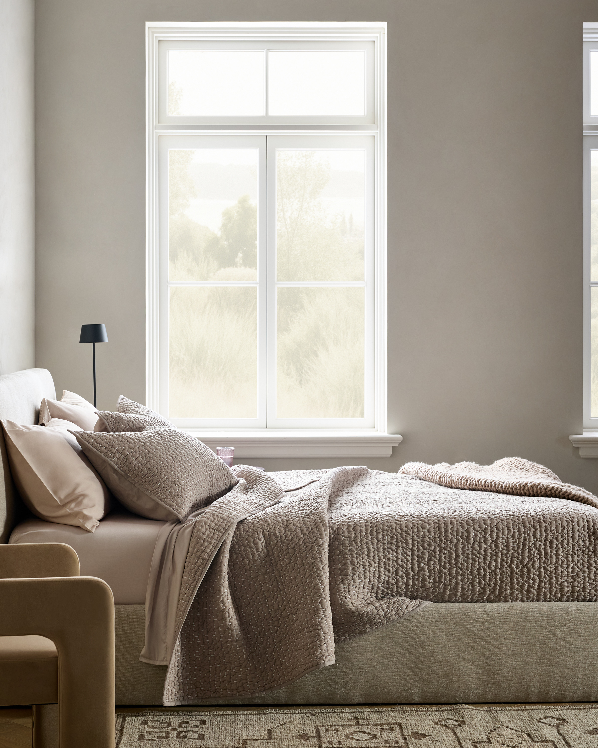 Stone Organic Cotton Hand Stitched Quilt