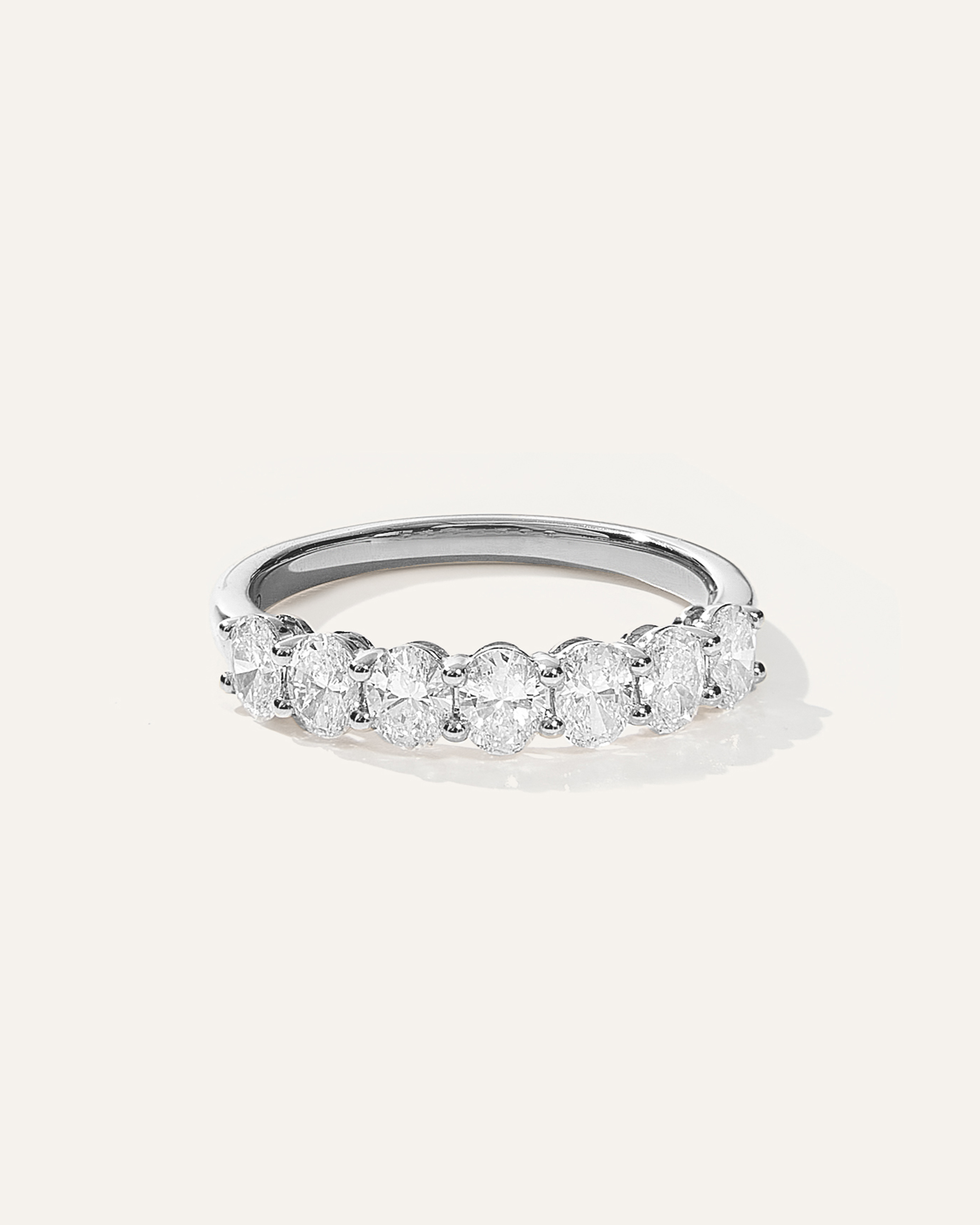White Gold Lab Grown Diamond Oval Seven Stone Band