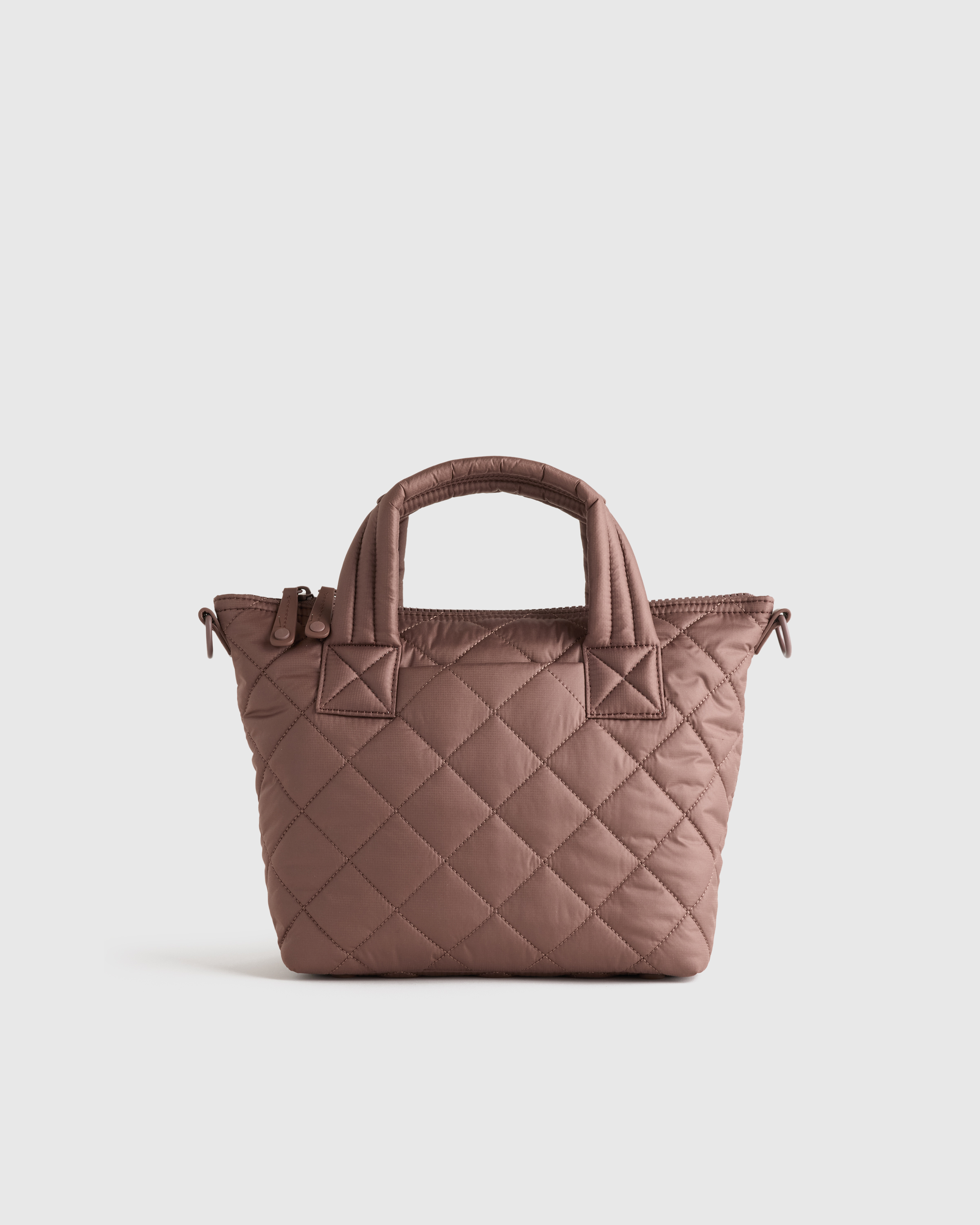 Taupe Brown Transit Quilted Small Crossbody Tote