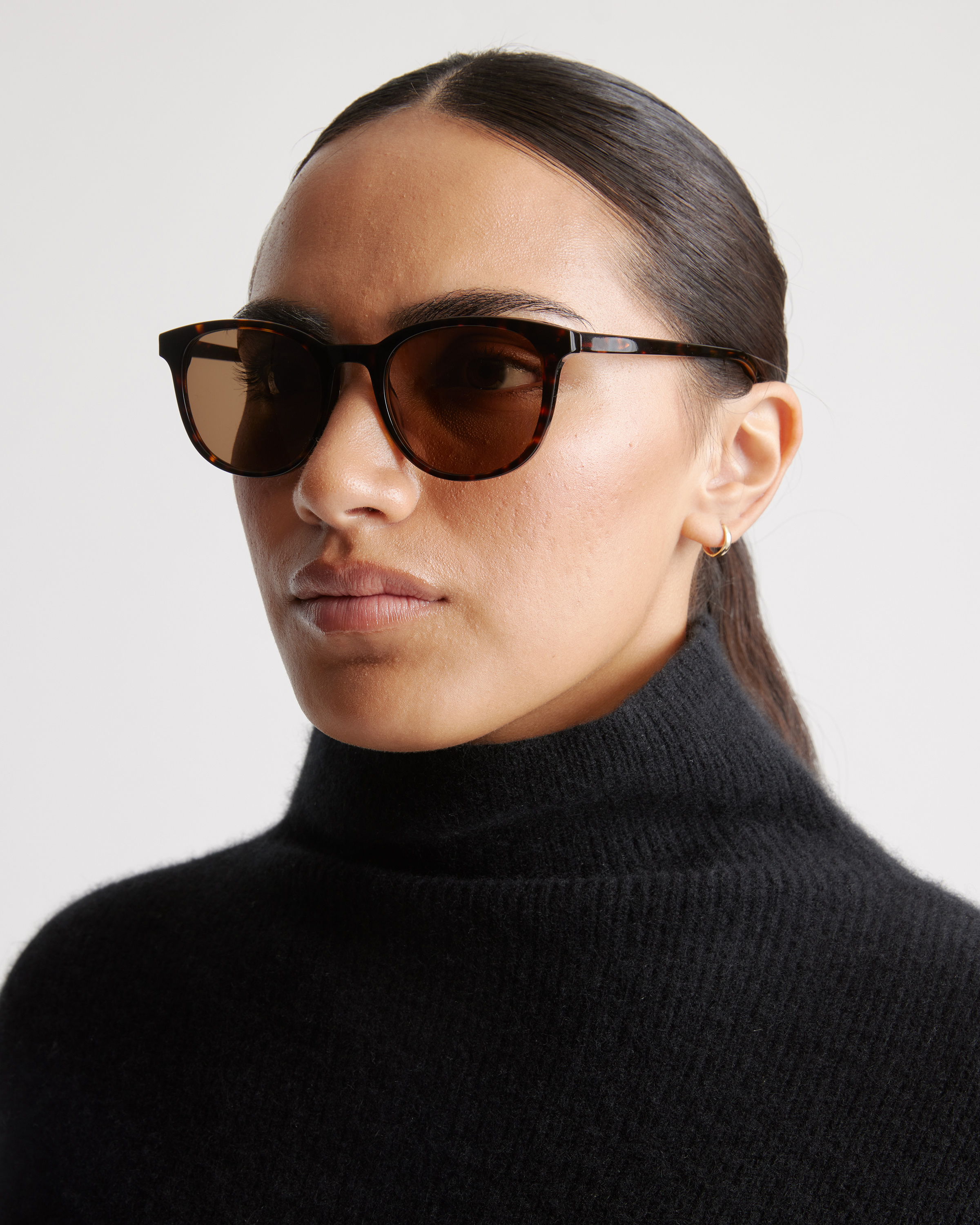 Diff Charlie Polarized Sunglasses Charlie Polarized Acetate Sunglasses in Tortoise with Brown lens main image 3