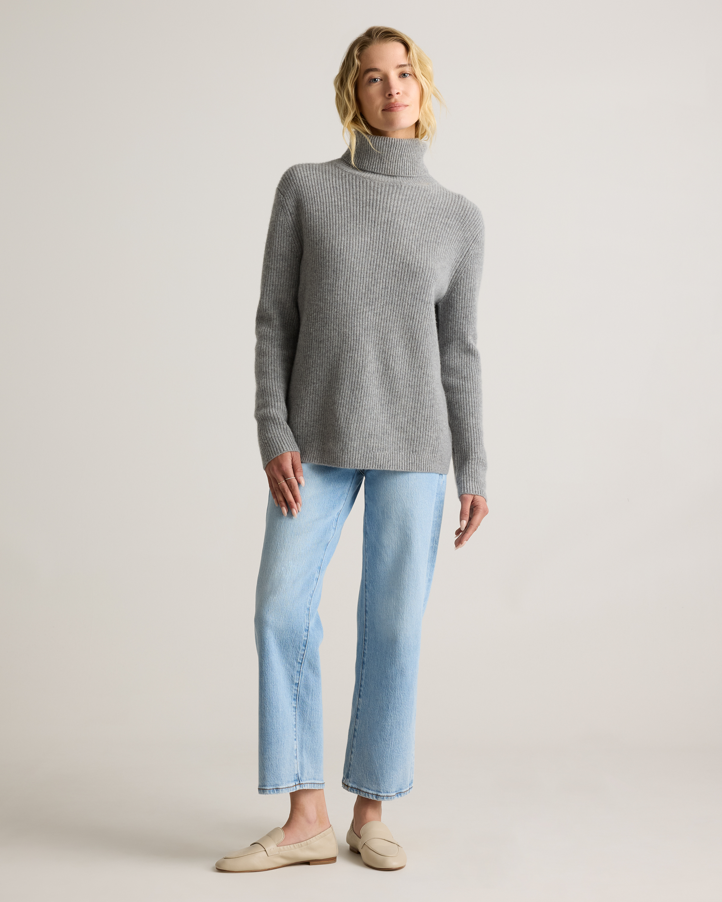 【q0309015ea】Wool Cashmere Turtle Knit q0309015ea】Wool Cashmere Turtle Knit Women's Chunky