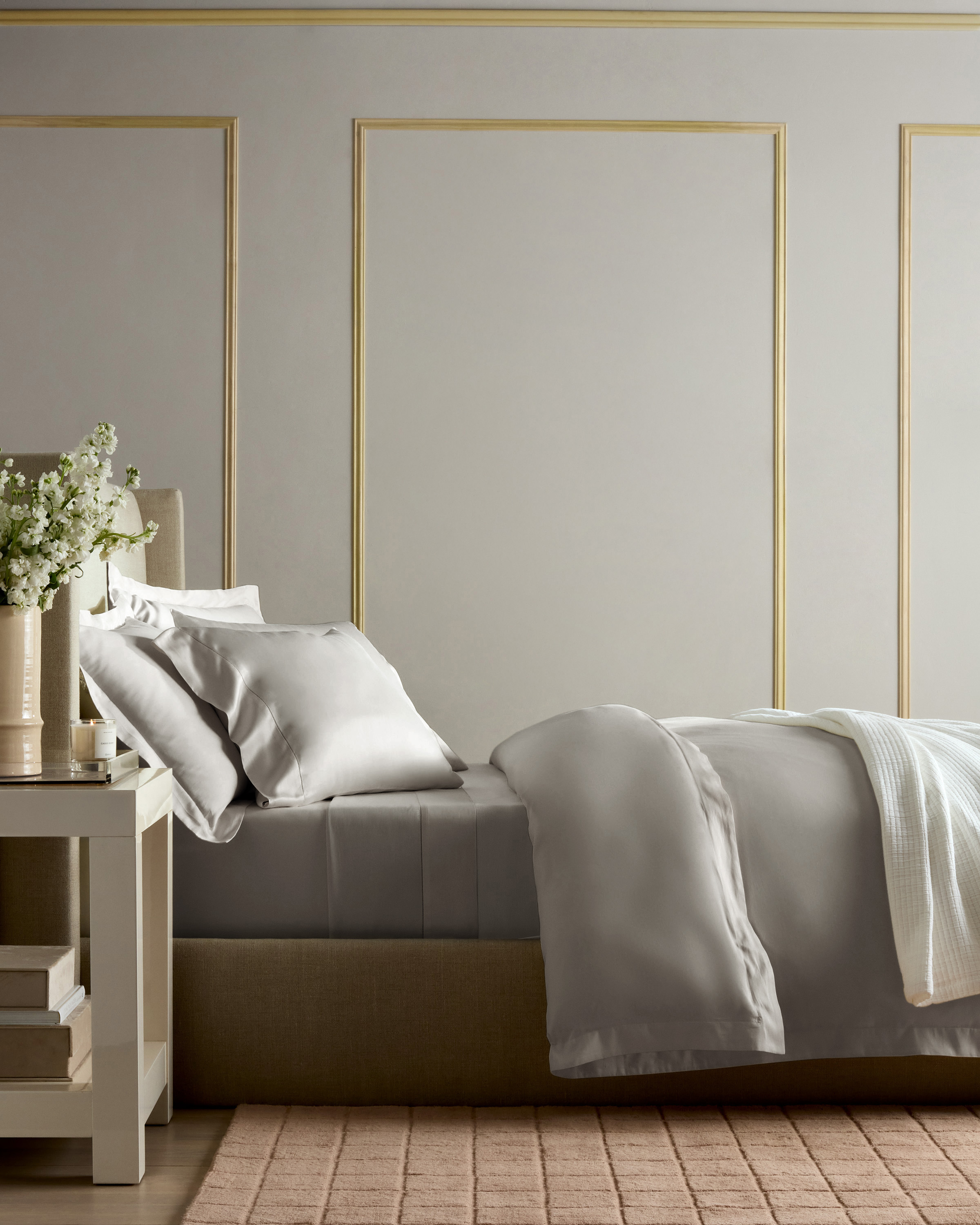 Light Grey Signature Giza Cotton Sateen Duvet Cover