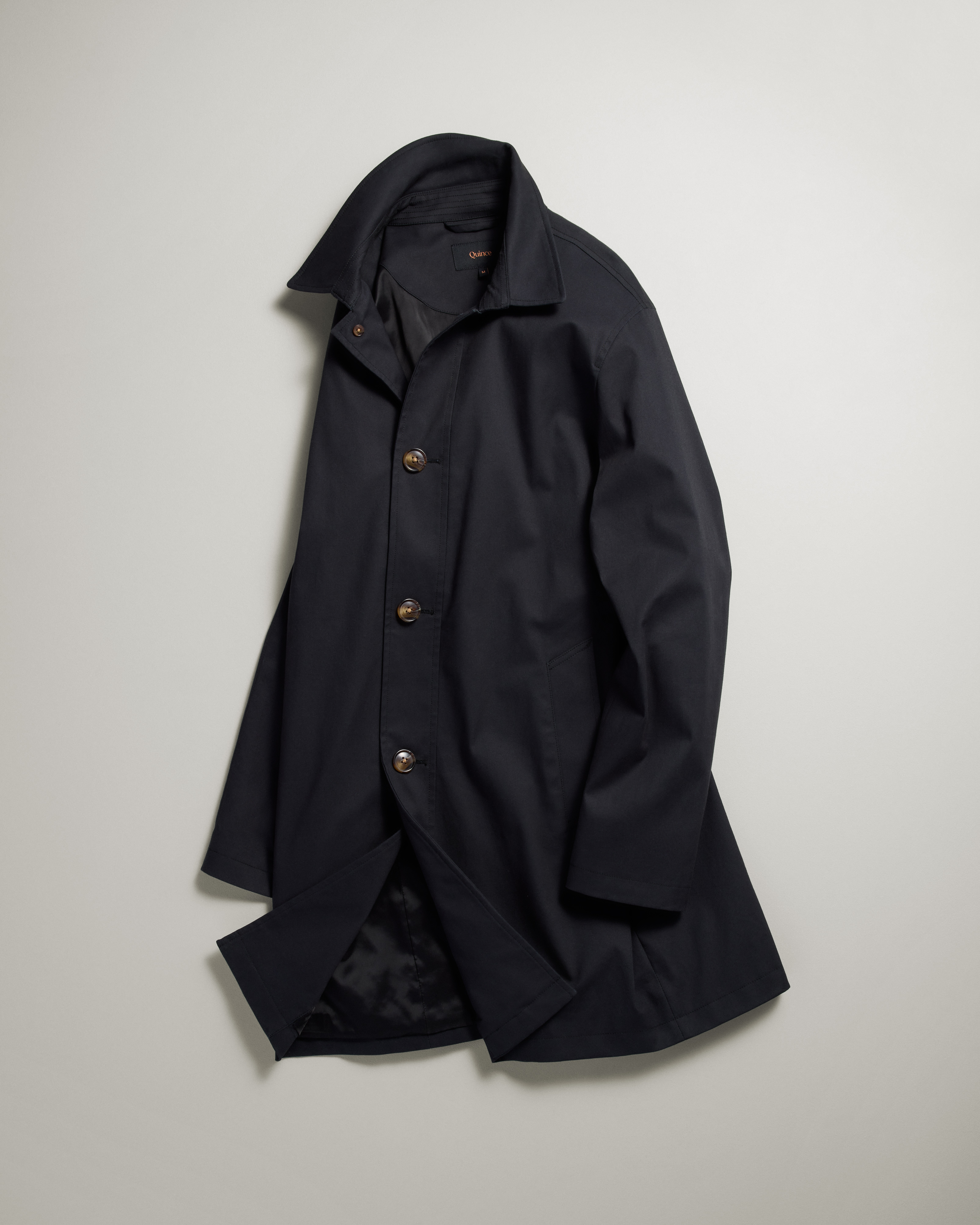 Midnight Black Comfort Stretch Trench Coat