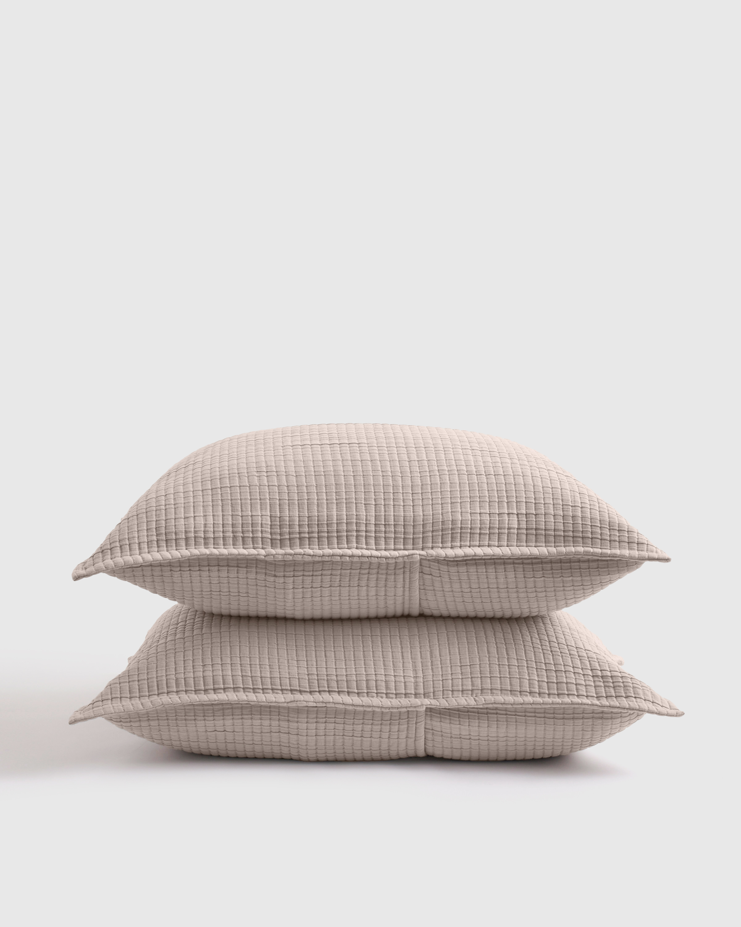 Organic Ribbed Cotton Shams, Sand, King