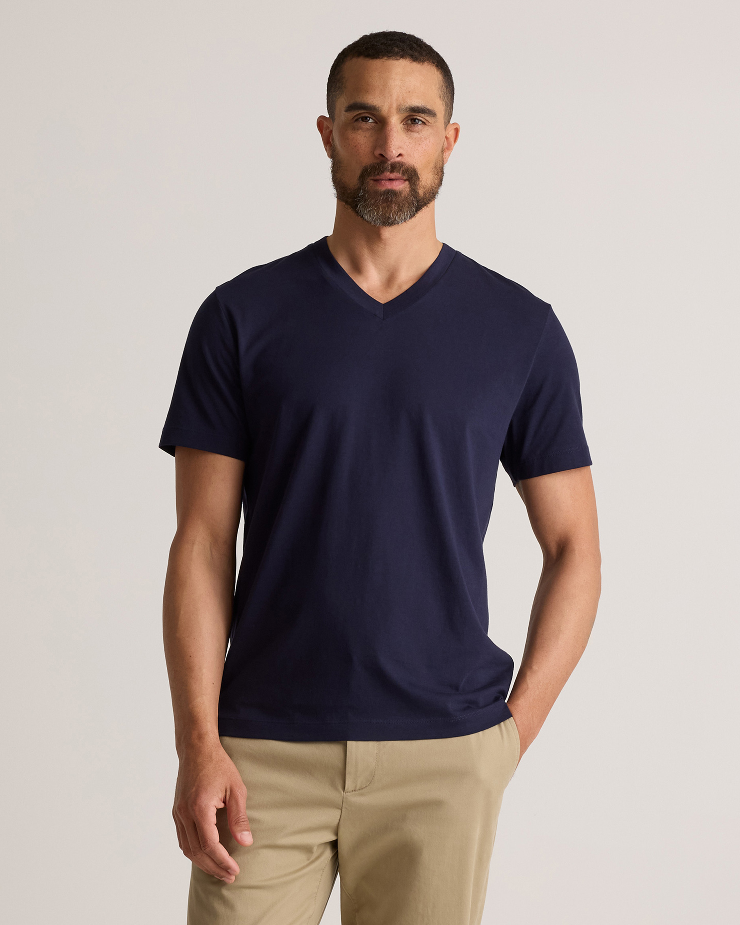 Quince Men's 100% Pima Cotton Luxe Touch V-neck T-shirt In Deep Navy