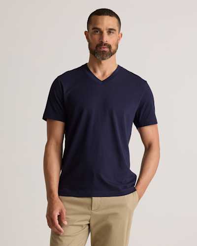 100% Pima Cotton Luxe Touch V-Neck Tee