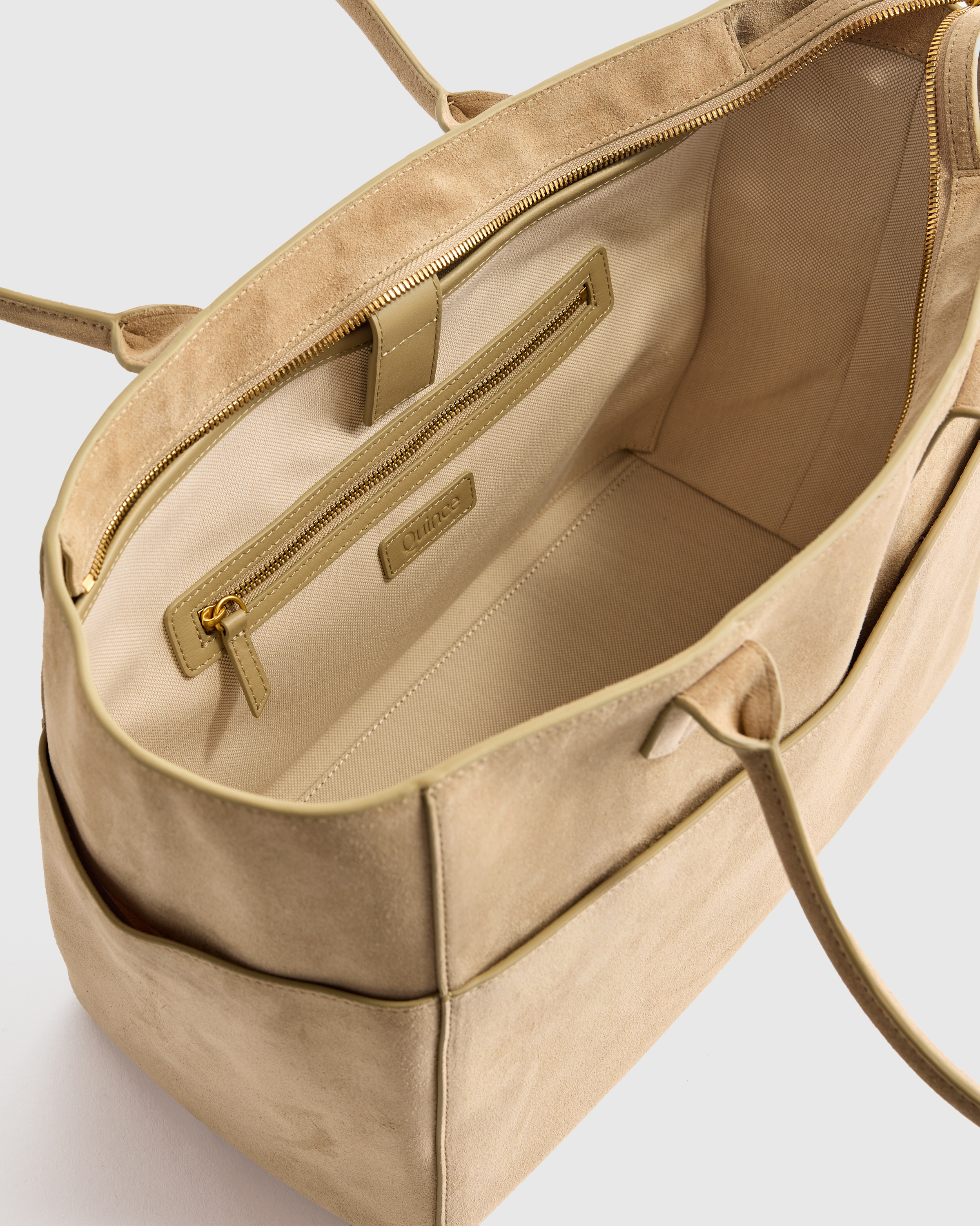 Italian Suede Shopper Tote in Sand | Quince Canada
