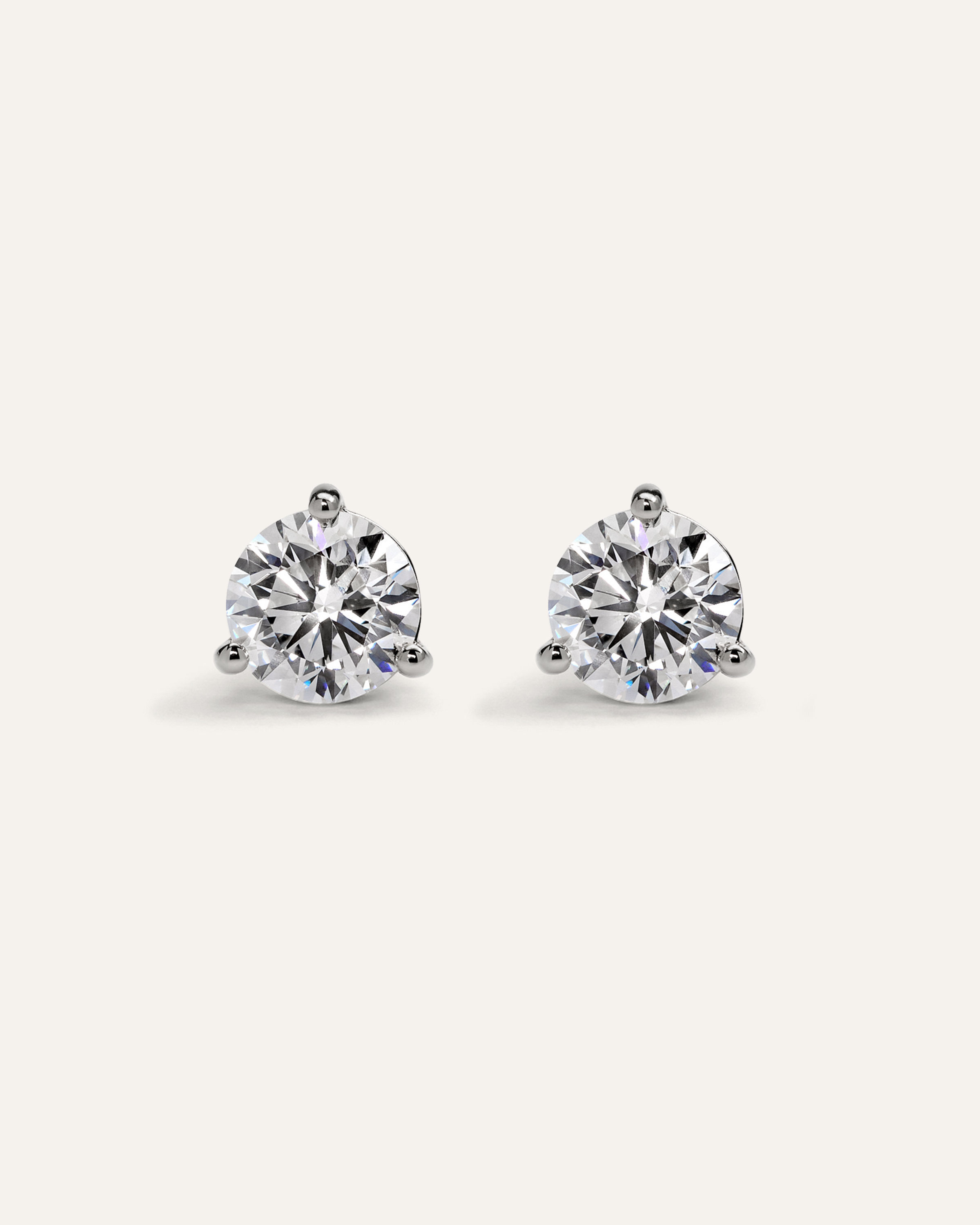 White Gold 14K Gold Lab Grown Diamond Martini Studs - 4ctw