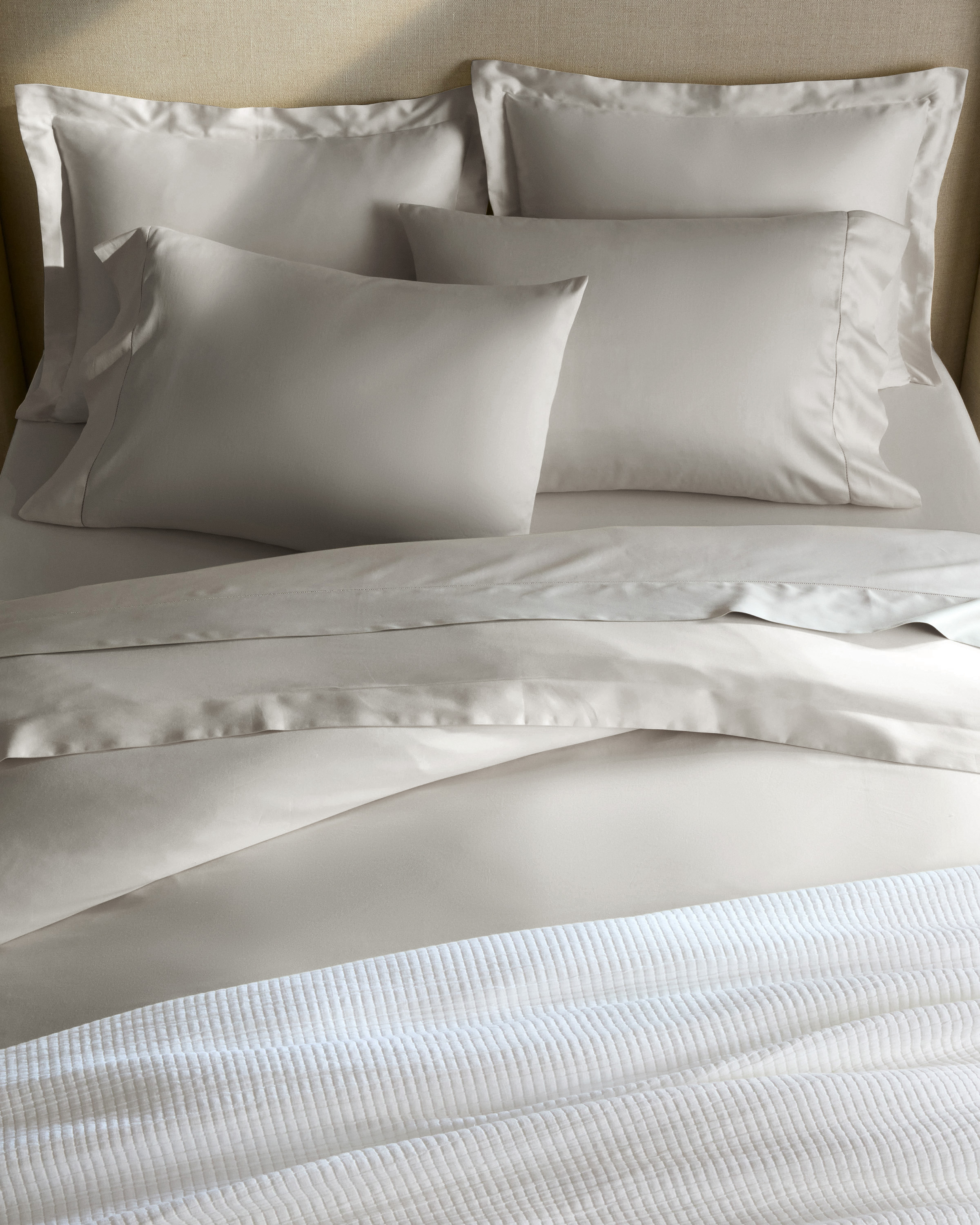 Cotton Sateen Sheet Set – Queen Size, 400 Thread Count, 15" Deep Pocket, Oeko-Tex Certified (Fog Grey)