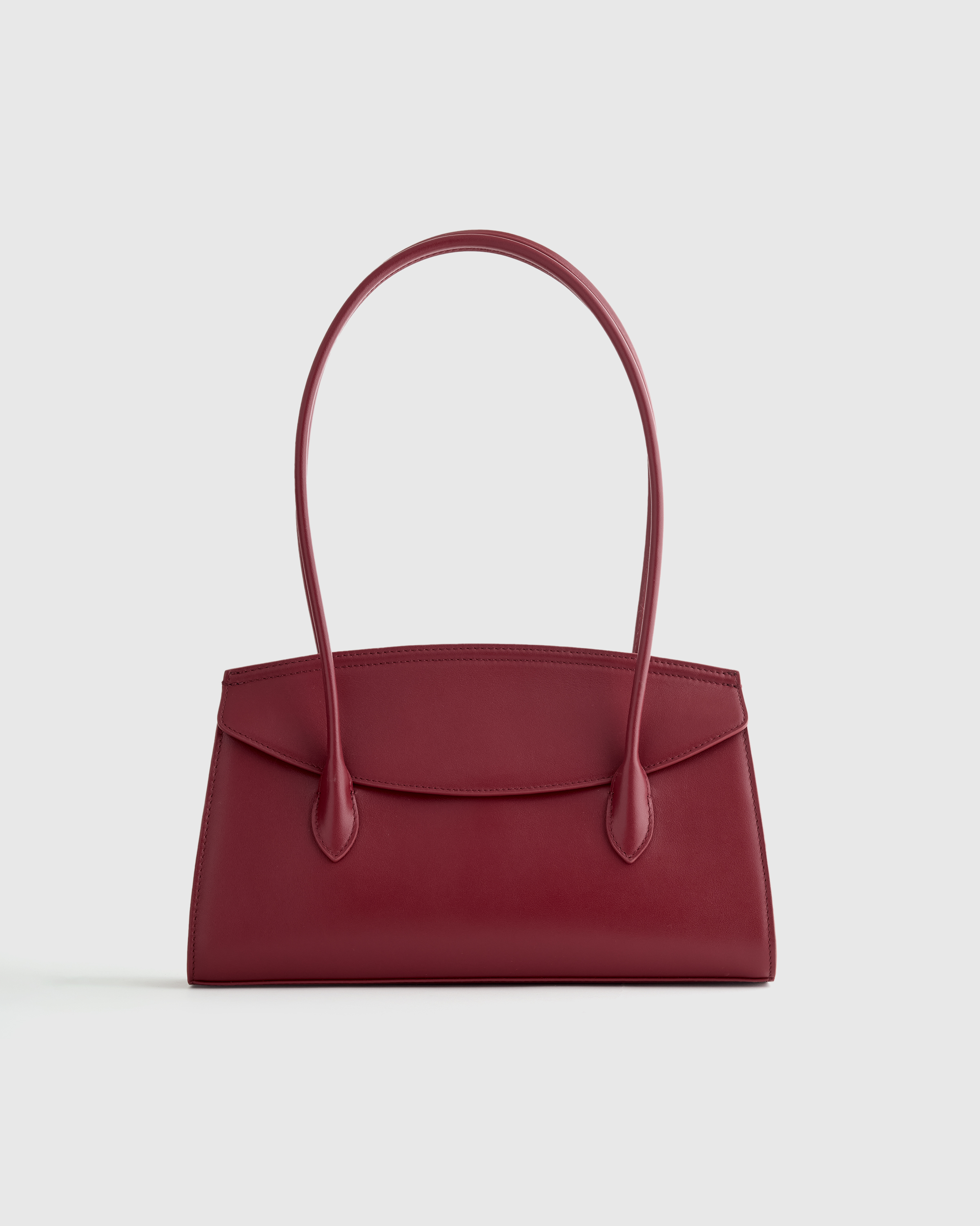 Quince Women's Italian Leather Double Strap Shoulder Bag In Burgundy