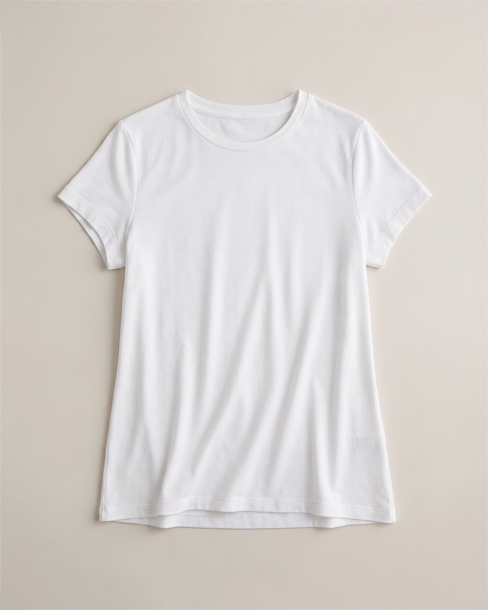 White Cotton Modal Crew Neck Swing Tee