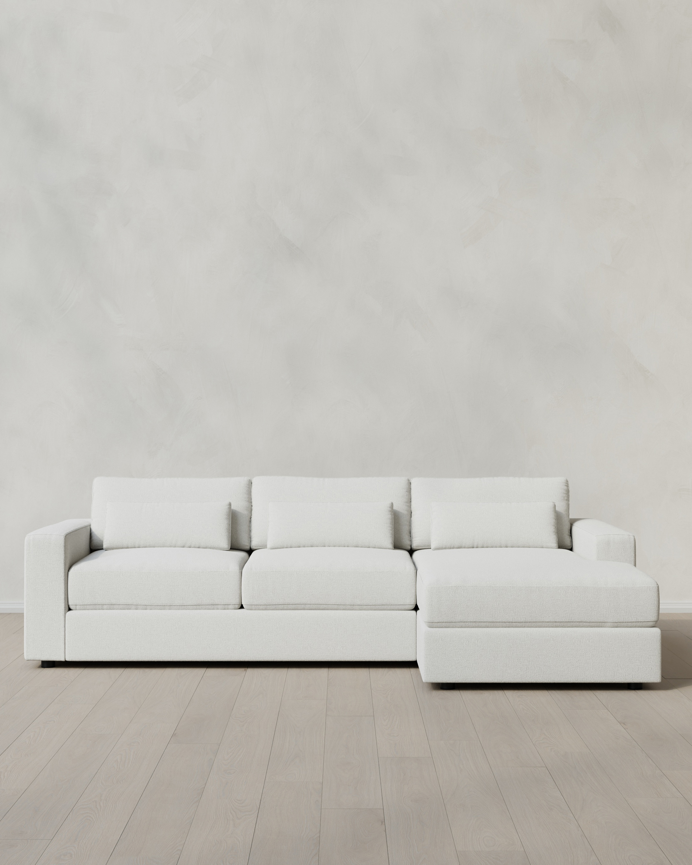Snow Ashford Deep Seat Chaise Sectional in Performance Basketweave