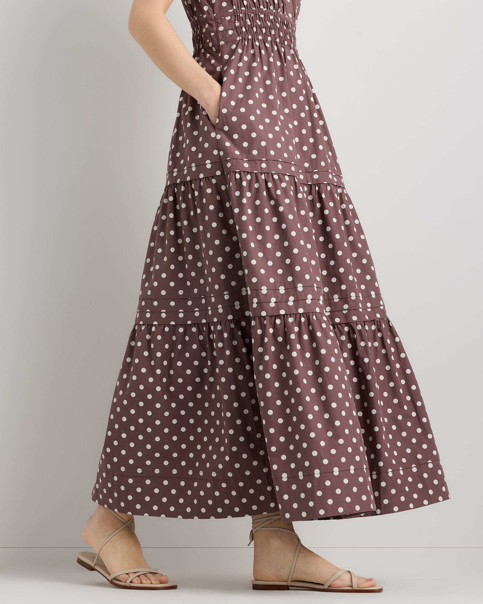 white christmas dresses Rove Lightweight Cotton Tiered Dress - White, L main image 1
