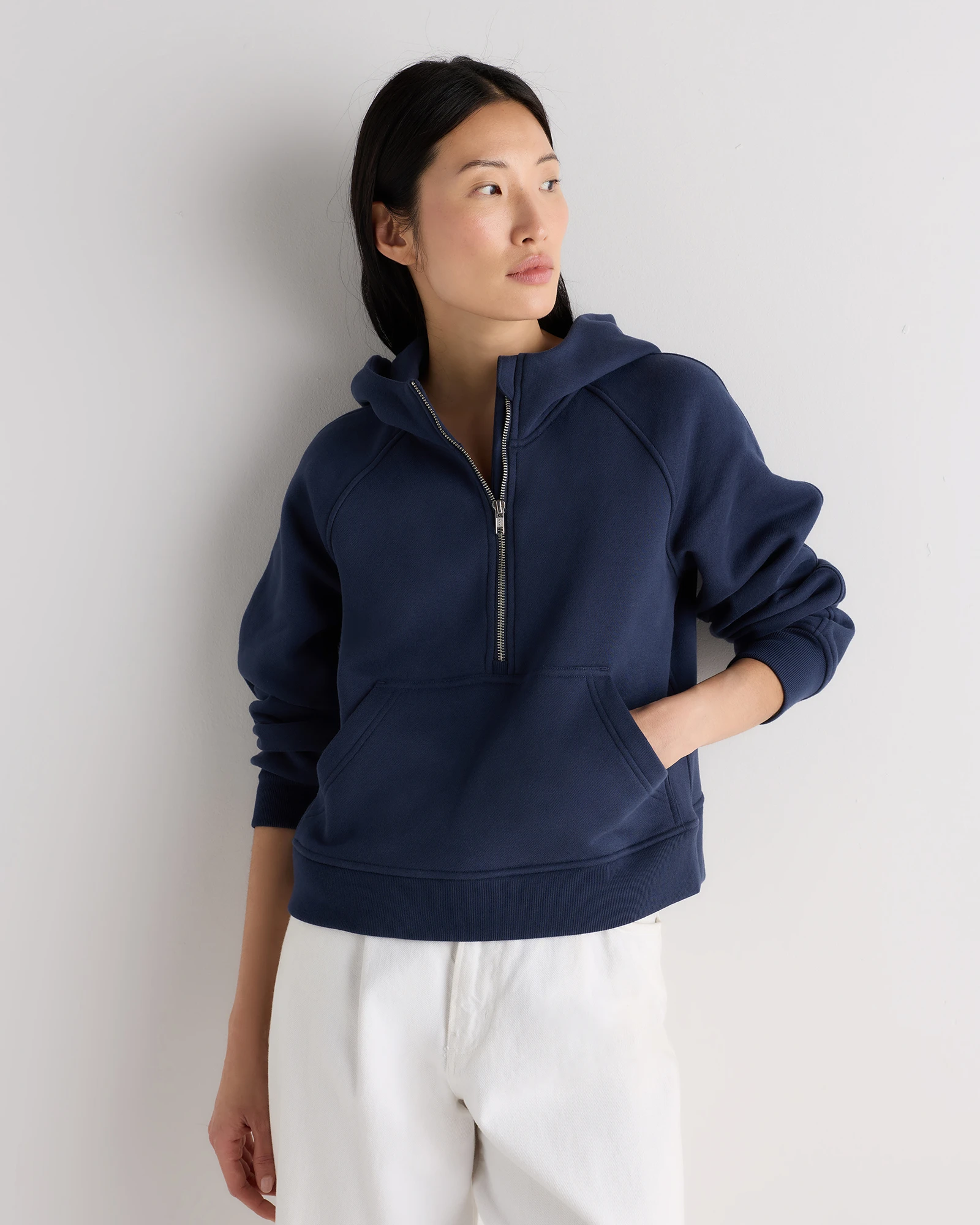 Everyday Fleece Cropped Half Zip Hoodie
