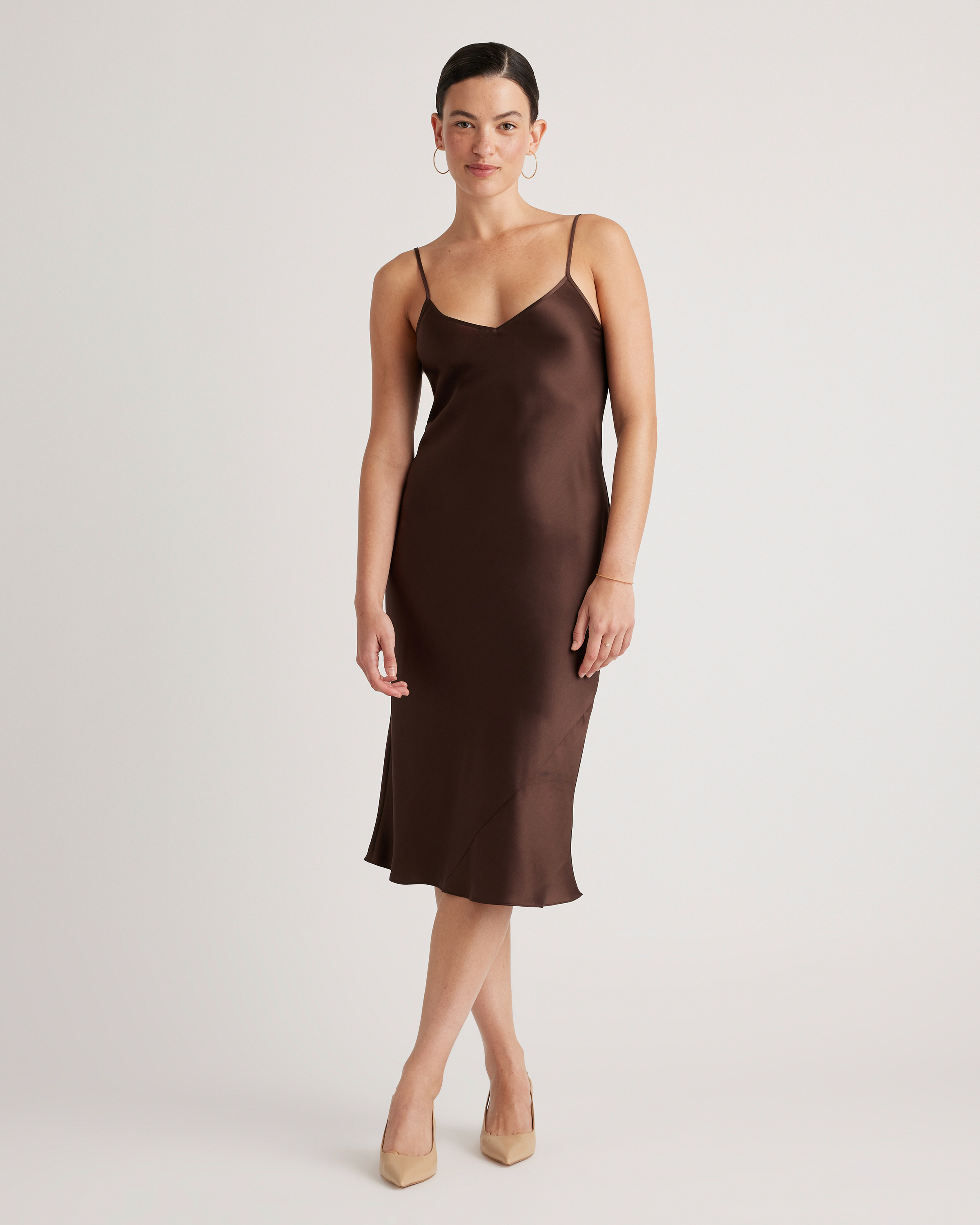 Hot Fudge 100% Washable Silk Slip Dress