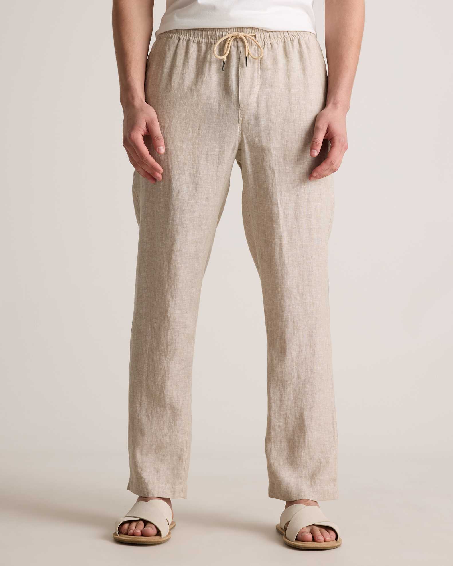 100% European Linen Drawstring Beach Pants