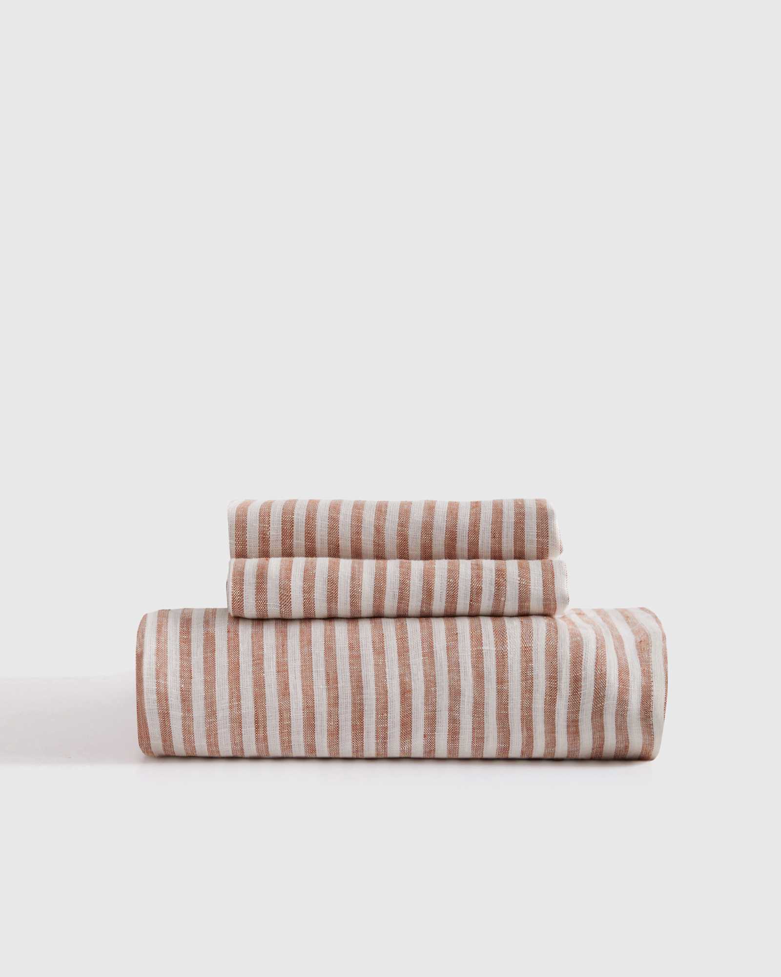 EuropeanLinenStripeSheetSet Terracotta 550 (1)